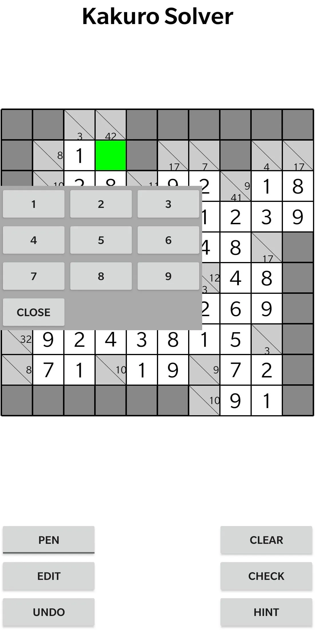 Kakuro Solver | Indus Appstore | Screenshot