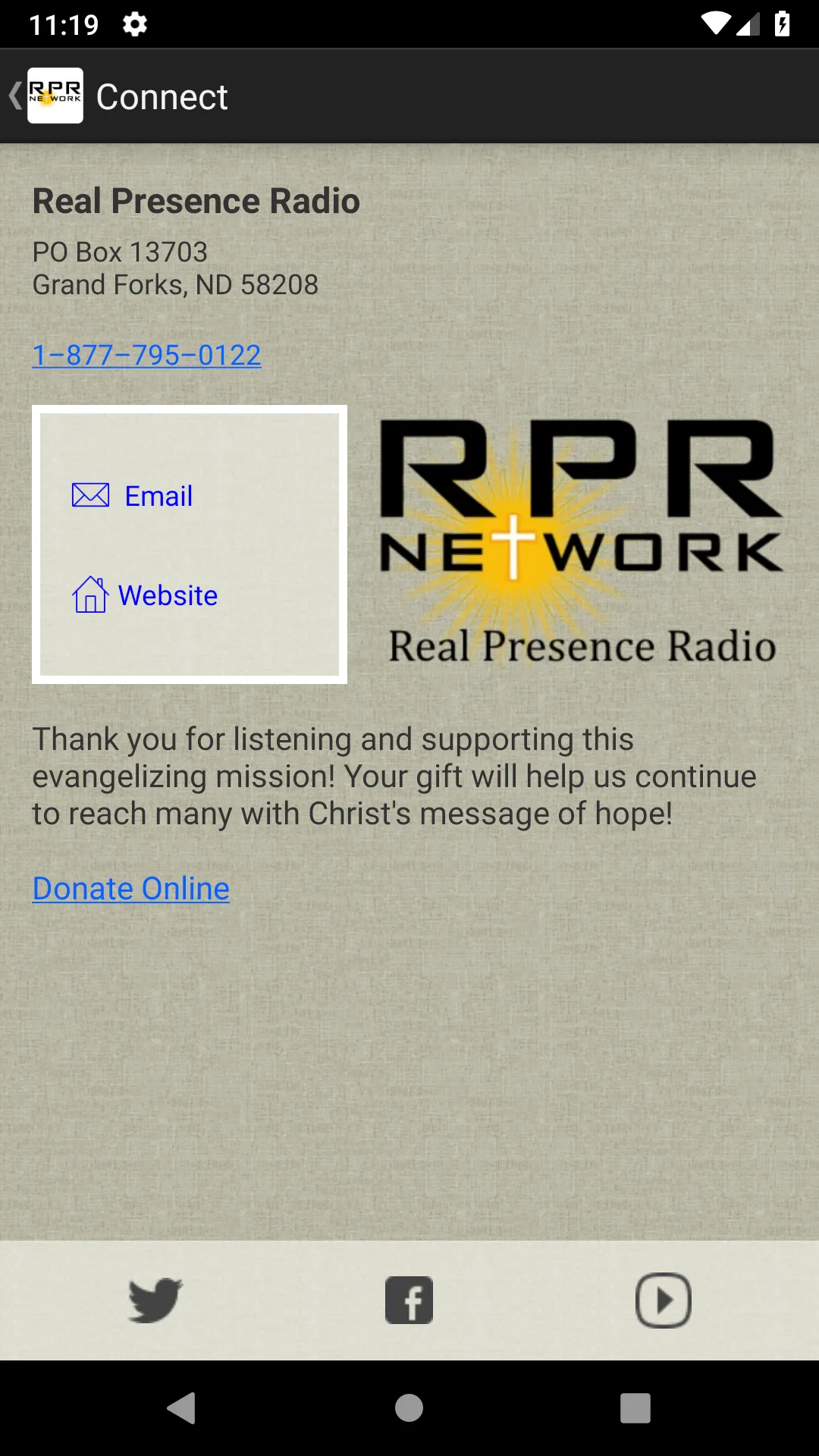 Real Presence Radio | Indus Appstore | Screenshot