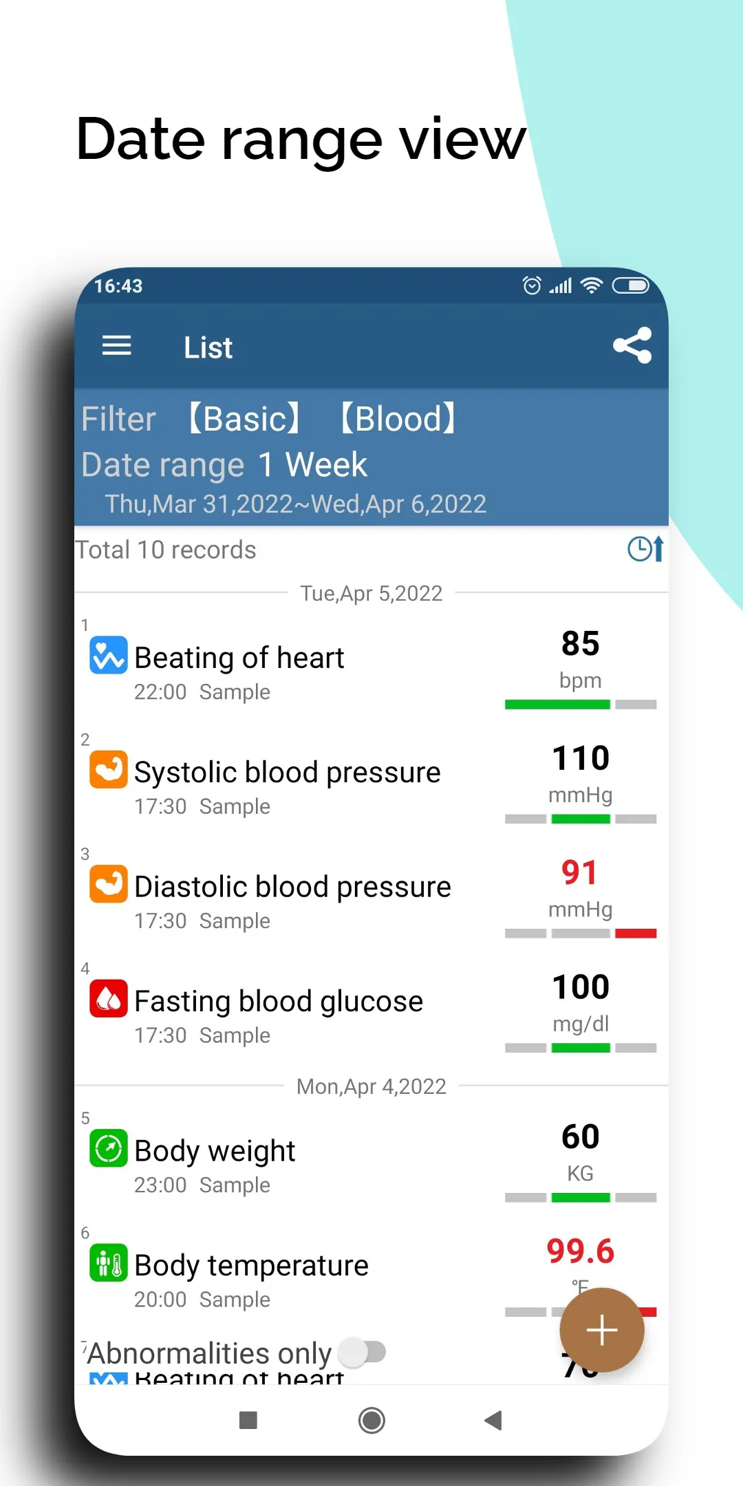 MyBodyLog - Health index notes | Indus Appstore | Screenshot