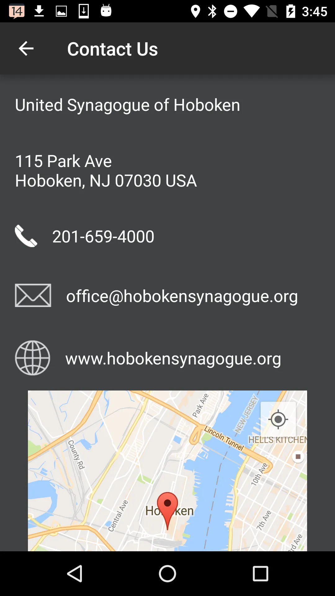 United Synagogue of Hoboken | Indus Appstore | Screenshot