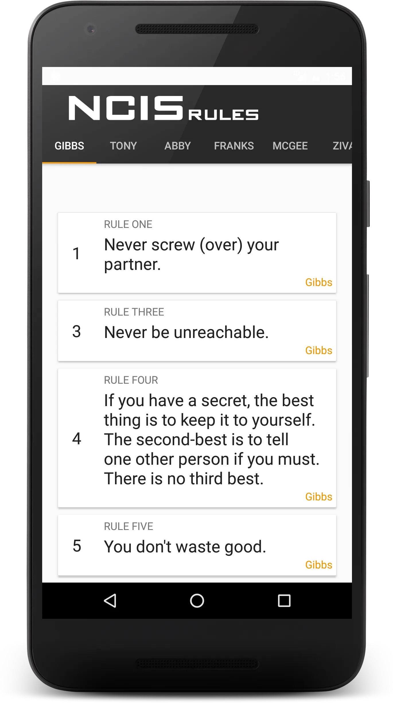 Gibbs' rules (and others) | Indus Appstore | Screenshot