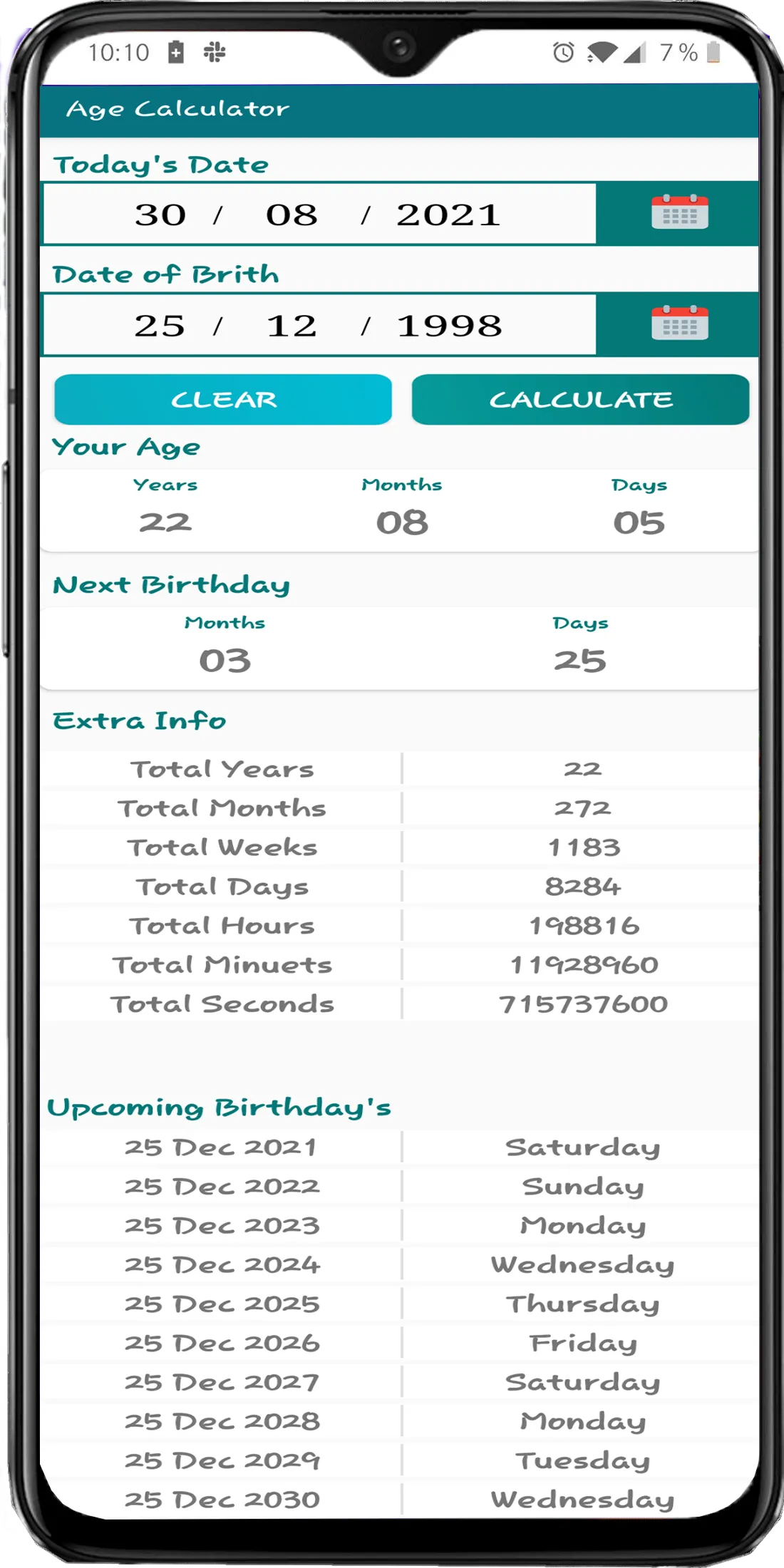 Age Calculator | Indus Appstore | Screenshot