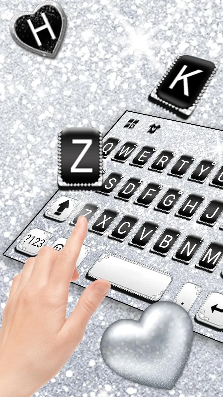 Silvery Glitter Keyboard Theme | Indus Appstore | Screenshot