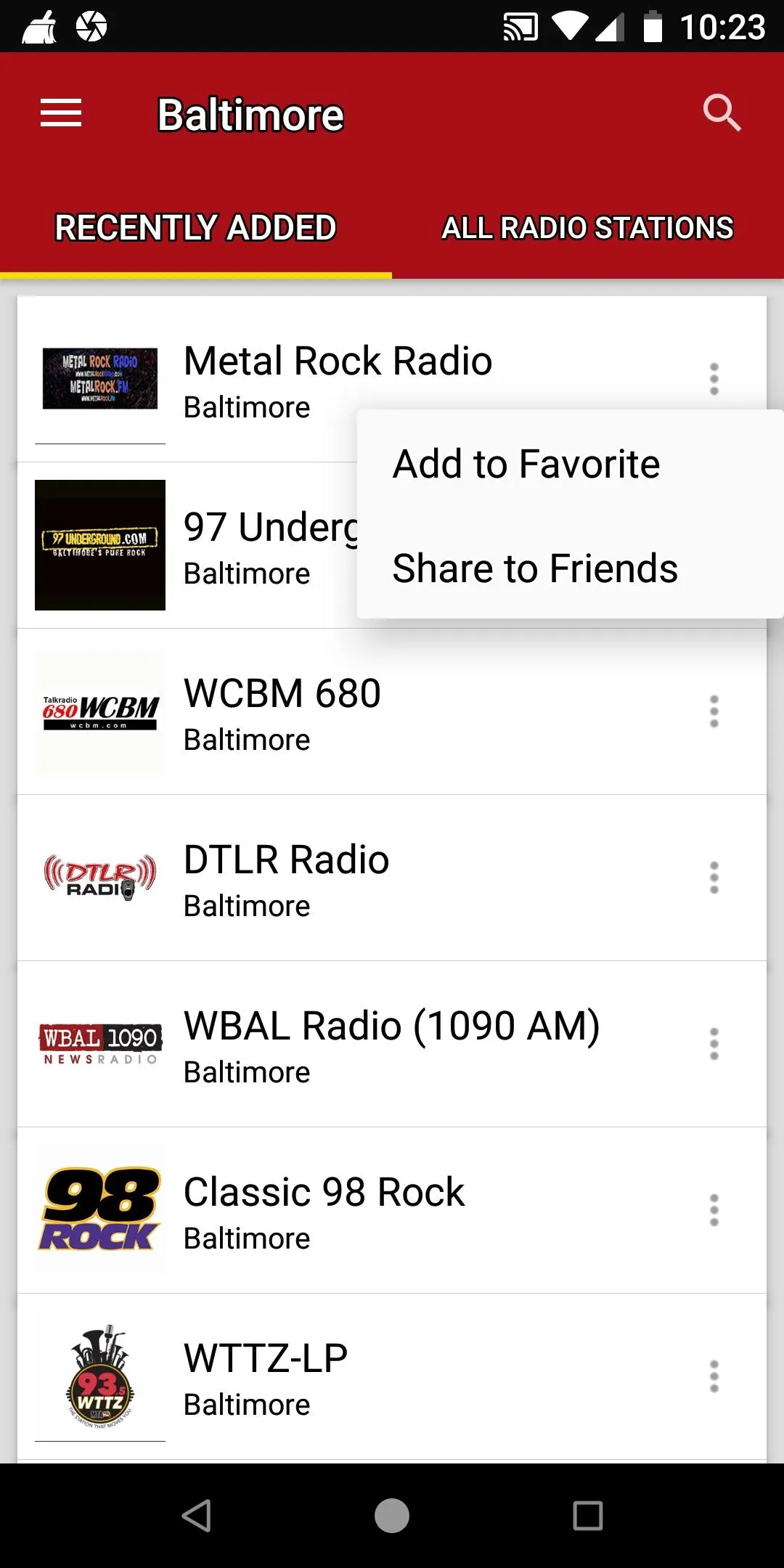 Baltimore Radio Stations | Indus Appstore | Screenshot