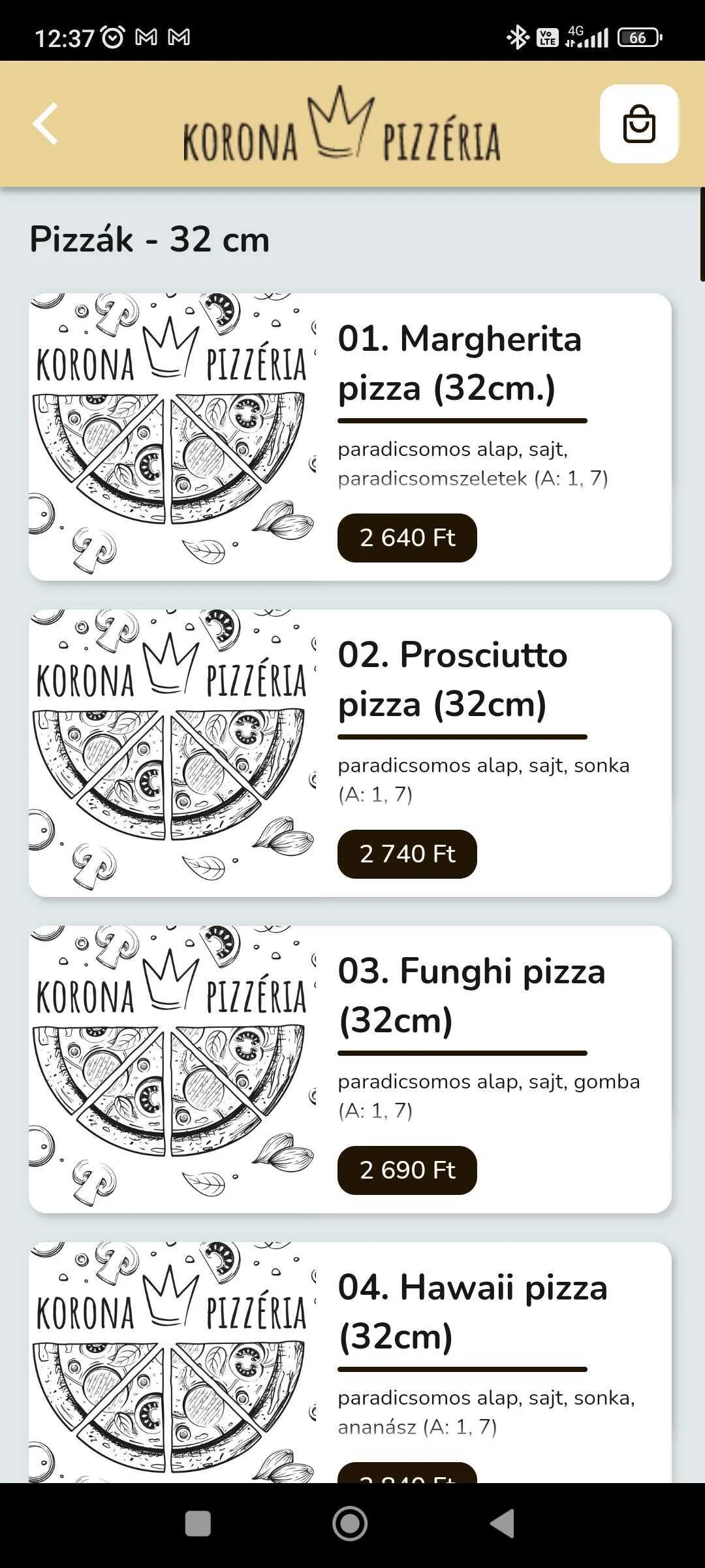 Korona Pizzéria Csepel | Indus Appstore | Screenshot