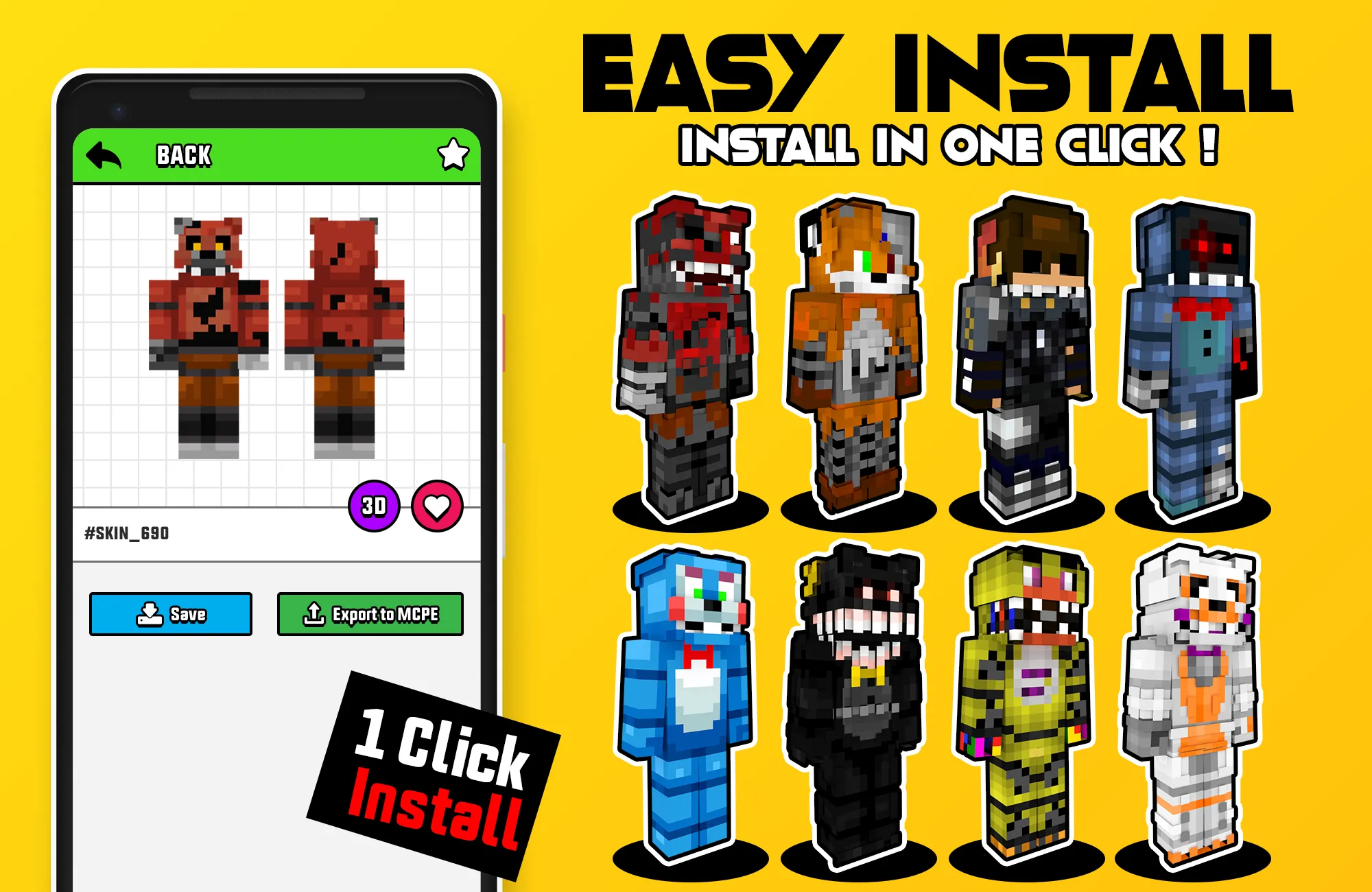 Animatronic Skins Minecraft PE | Indus Appstore | Screenshot