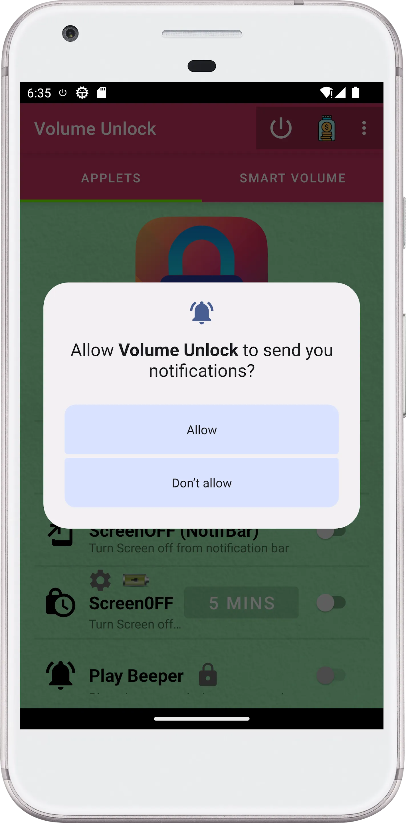 Volume Unlock, 'power button!" | Indus Appstore | Screenshot