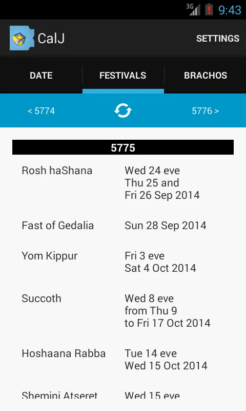 CalJ Jewish Calendar | Indus Appstore | Screenshot