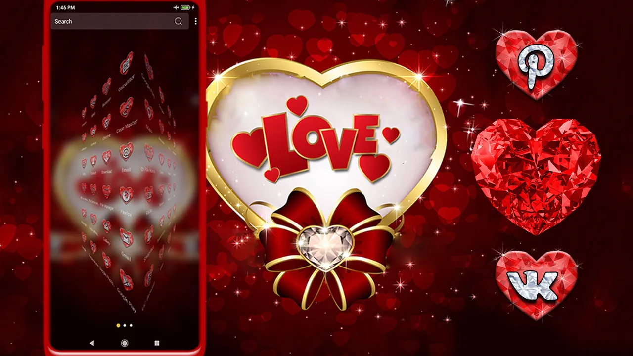 Love Heart Theme Launcher | Indus Appstore | Screenshot