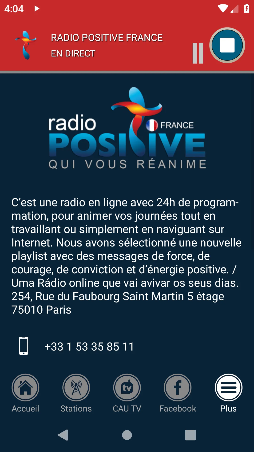 Radio Positive France | Indus Appstore | Screenshot