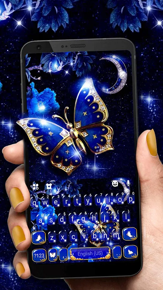 Blue Fancy Butterfly Theme | Indus Appstore | Screenshot