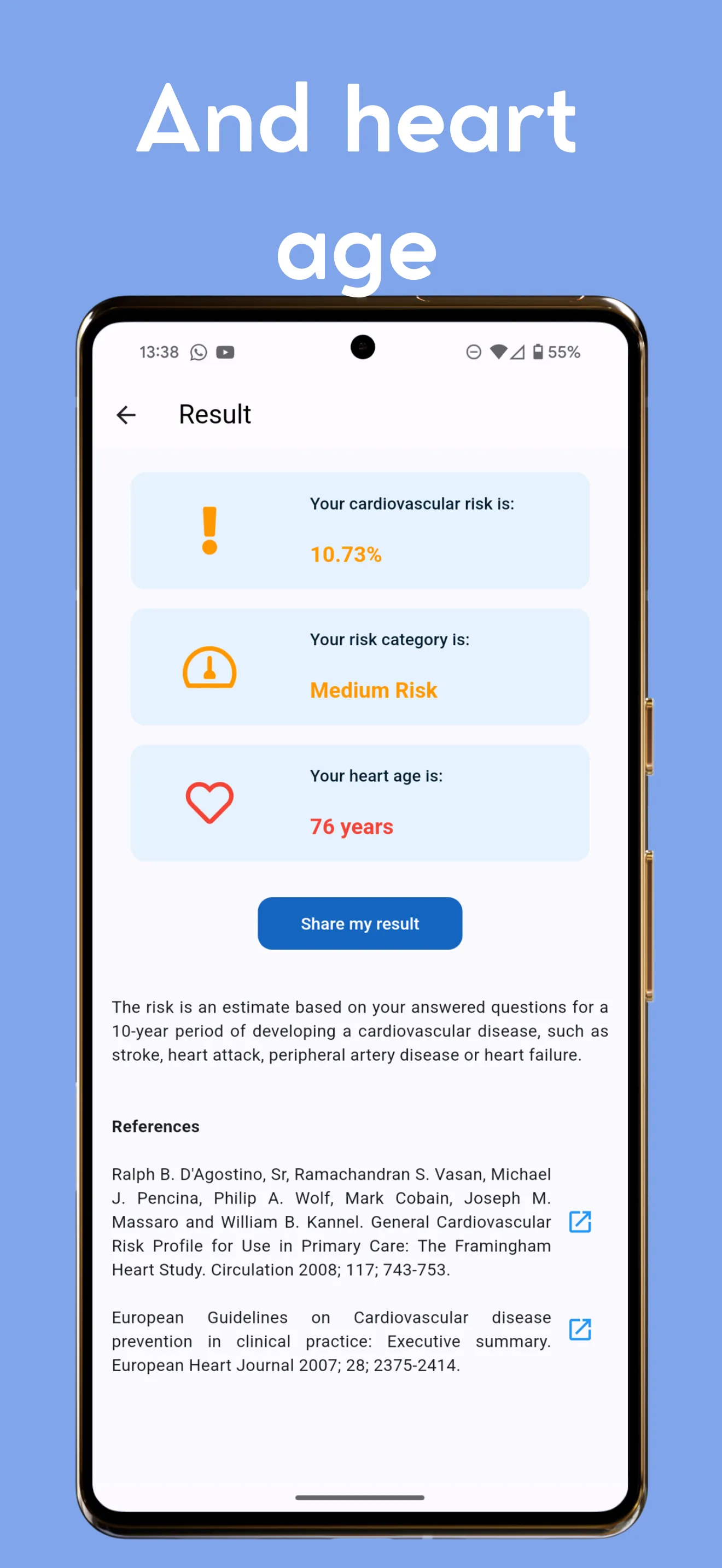 Framingham Score Heart Age | Indus Appstore | Screenshot