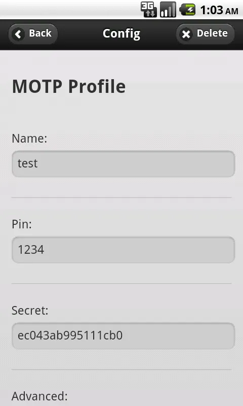 mOTP token | Indus Appstore | Screenshot