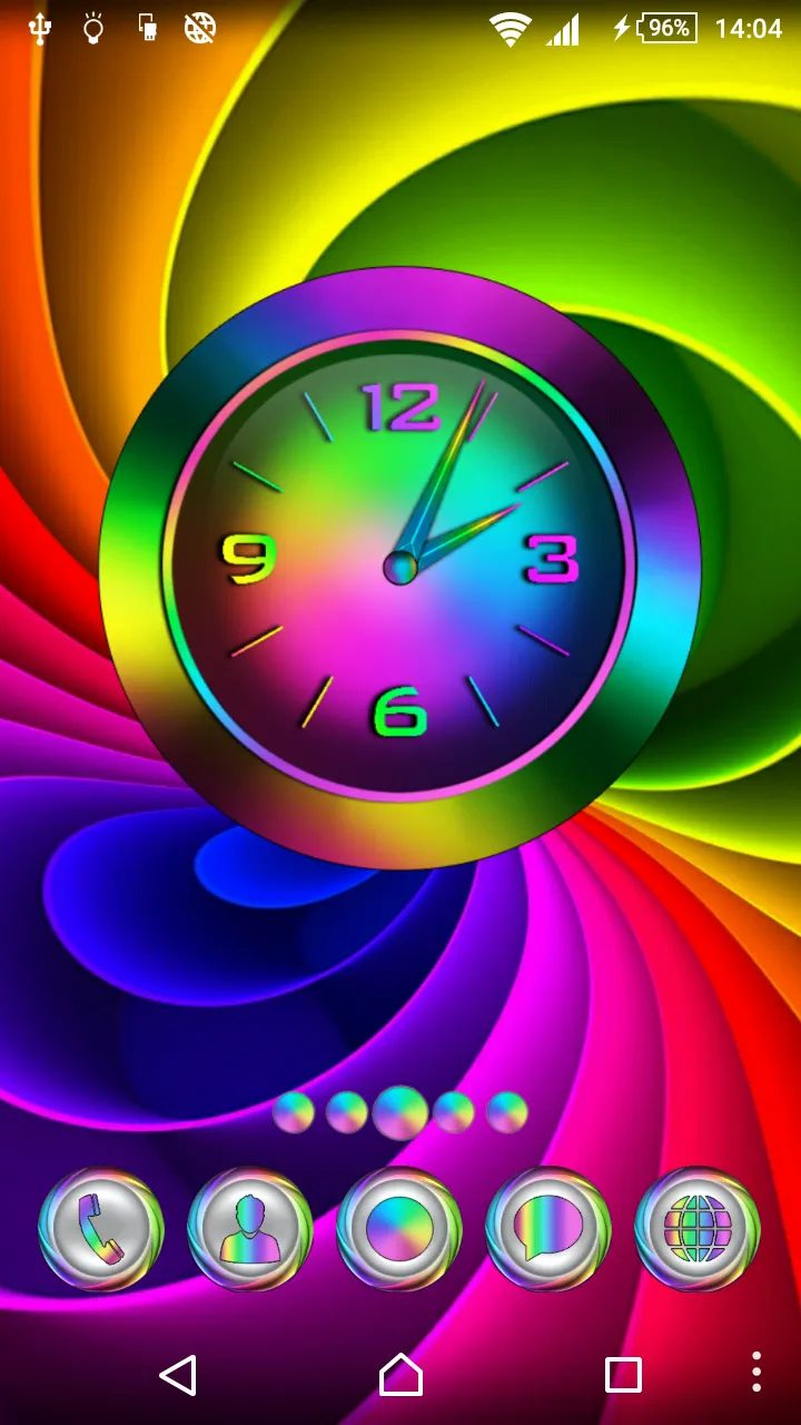 Neon Rainbow Clock Widget | Indus Appstore | Screenshot