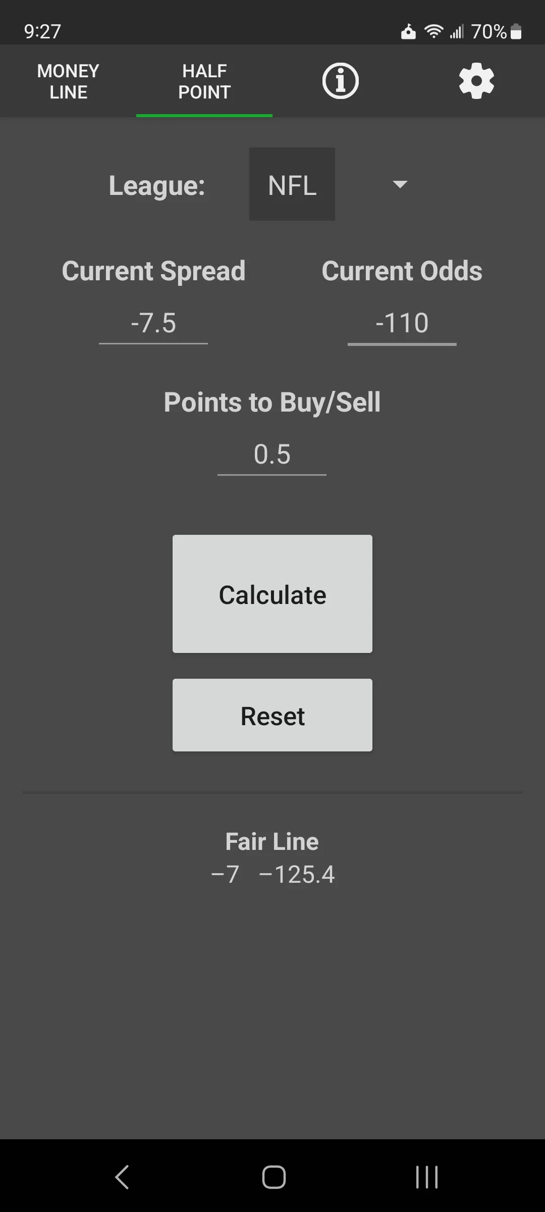 No Vig Moneyline Calculator | Indus Appstore | Screenshot