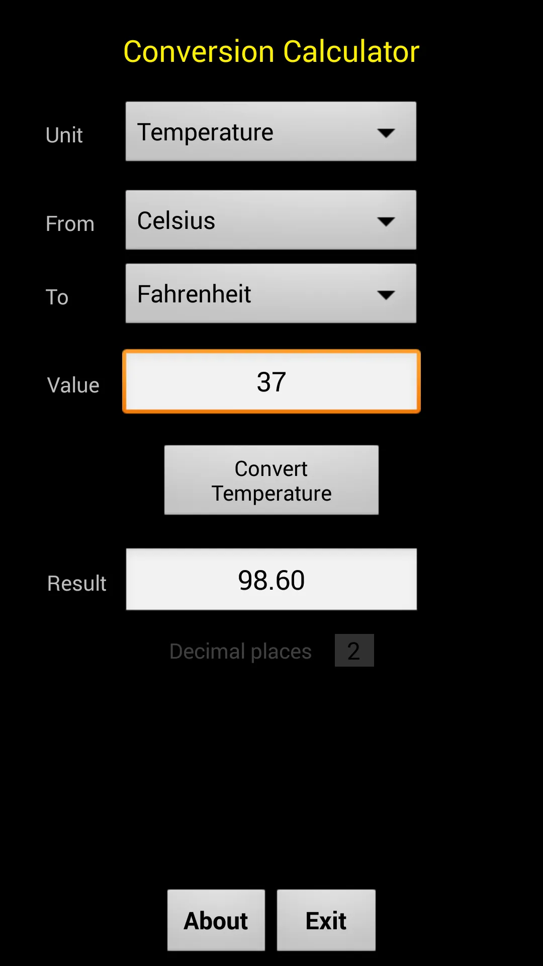 Conversion Calculator | Indus Appstore | Screenshot