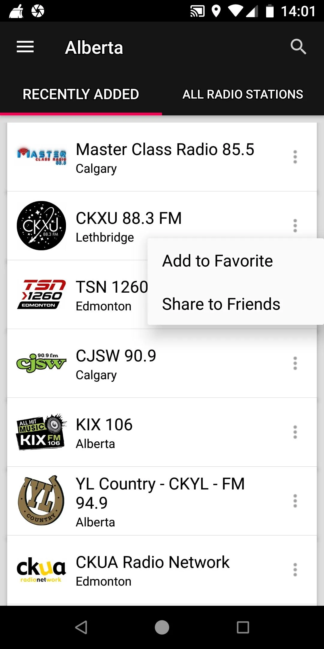 Alberta Radio Stations, Canada | Indus Appstore | Screenshot