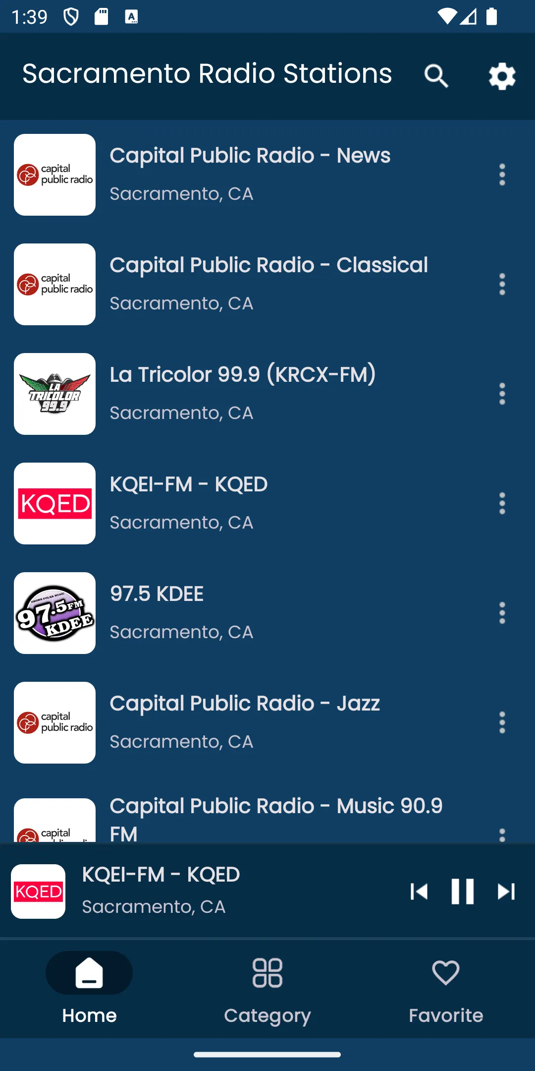 Radios from Sacramento | Indus Appstore | Screenshot