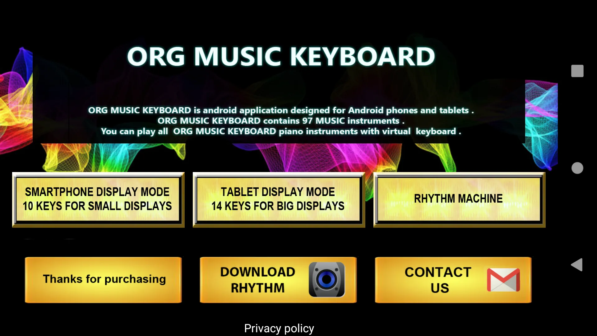 ORG Music Keyboard Simulator | Indus Appstore | Screenshot