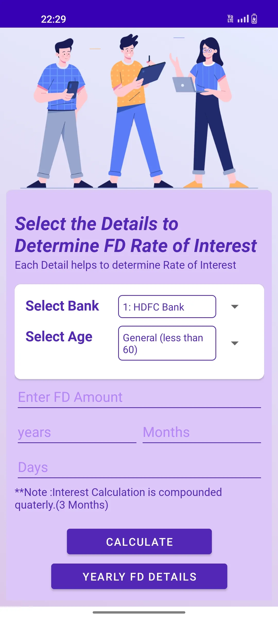 FD Calculator SBI PNB BOB HDFC | Indus Appstore | Screenshot