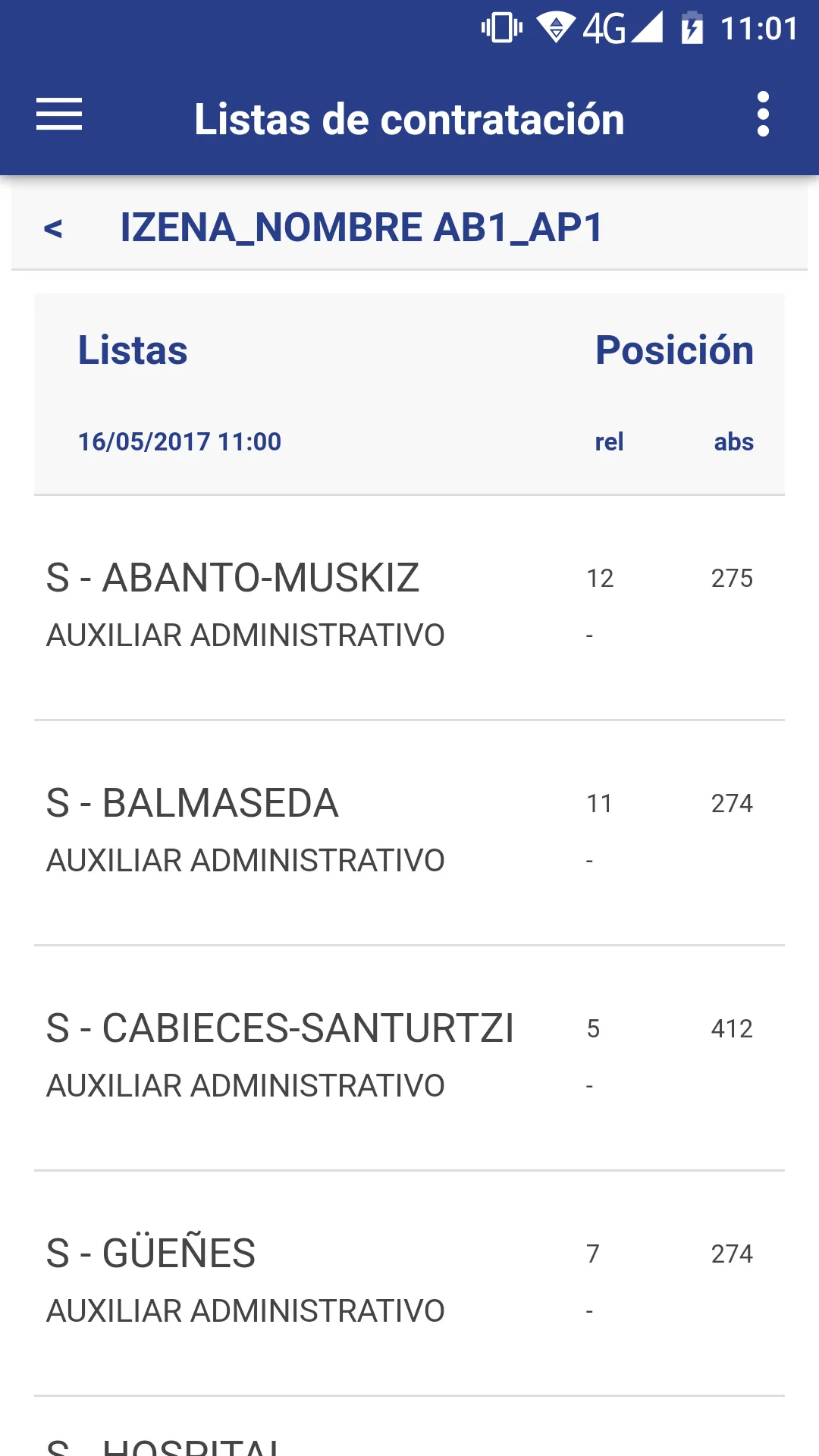 Listas Contratación Osakidetza | Indus Appstore | Screenshot