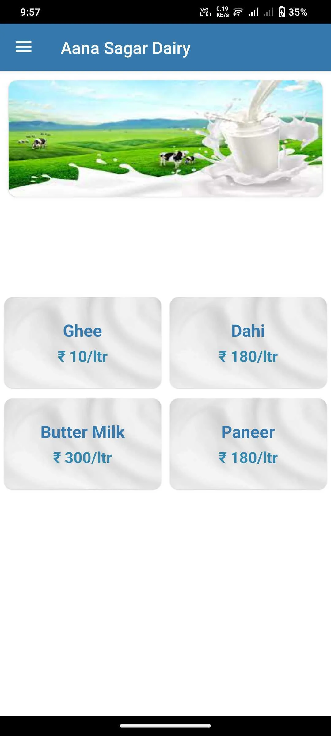 Aana Sagar Dairy | Indus Appstore | Screenshot