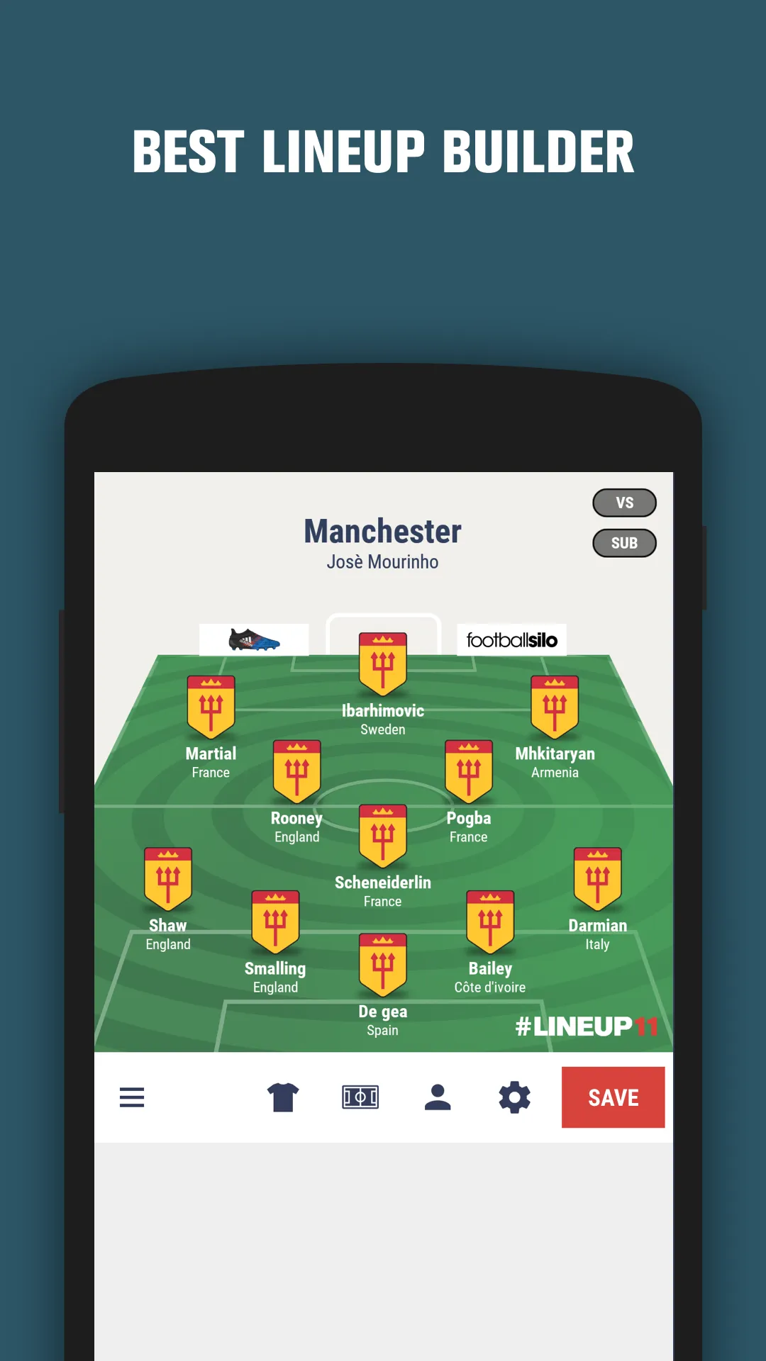 LINEUP11: Football Lineup | Indus Appstore | Screenshot