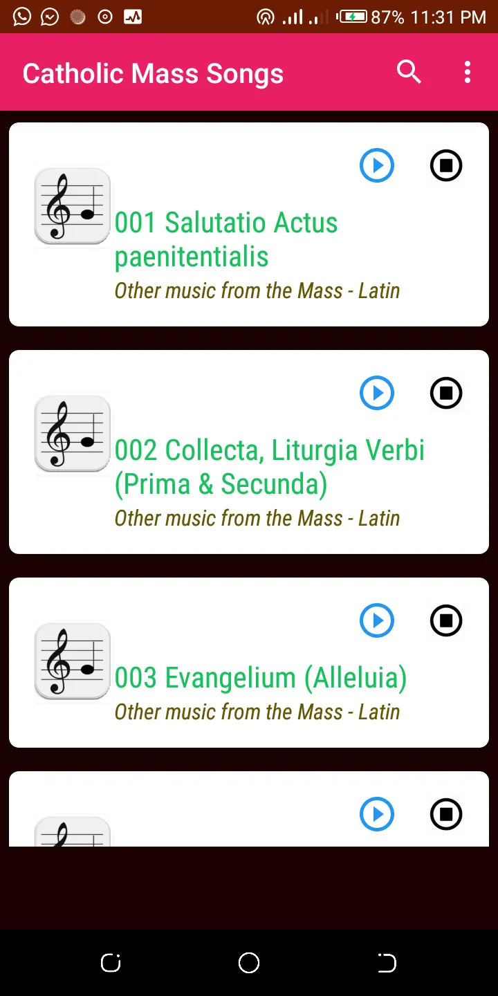 Catholic Mass Songs | Indus Appstore | Screenshot