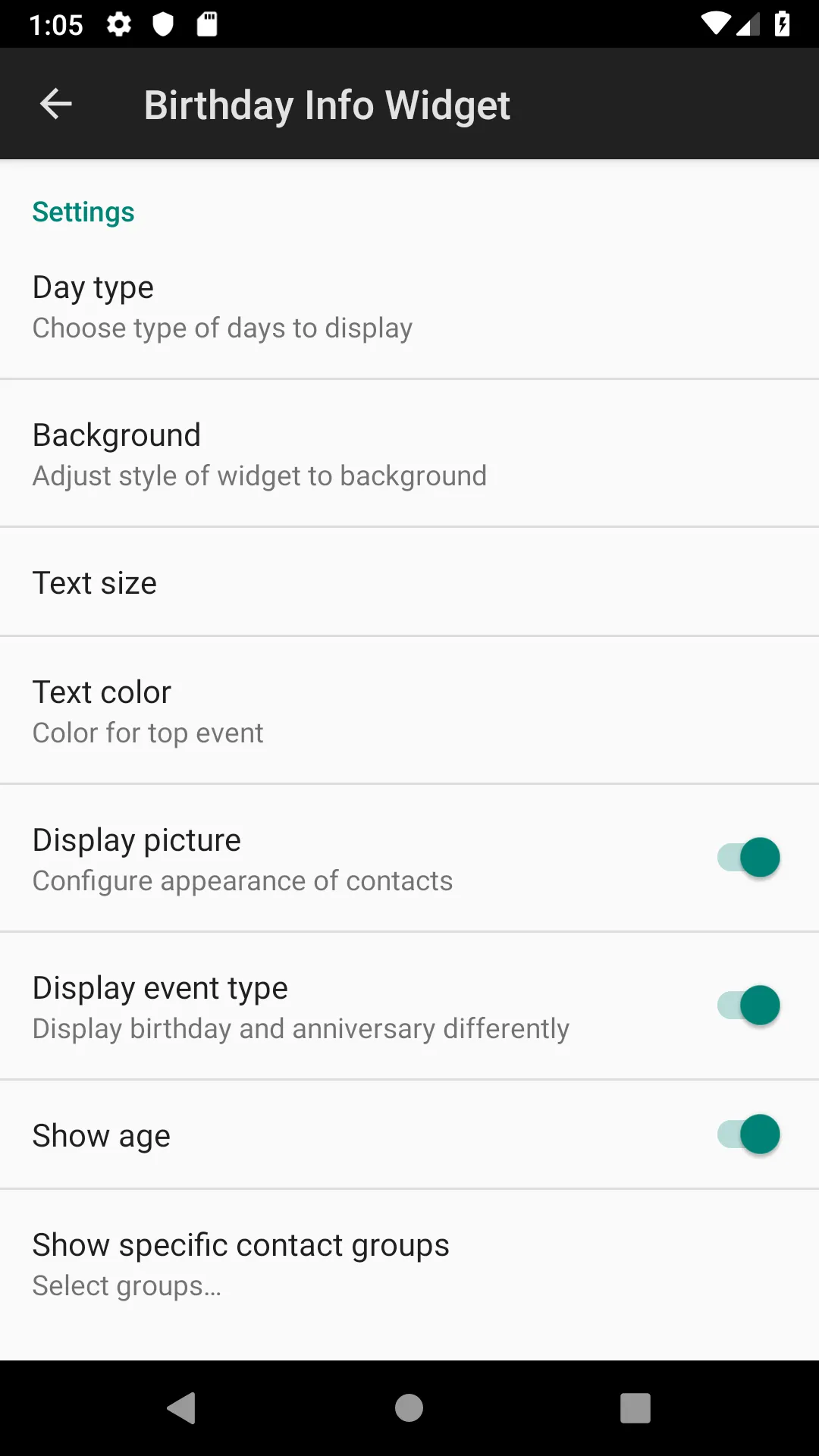 Birthday Info Widget | Indus Appstore | Screenshot