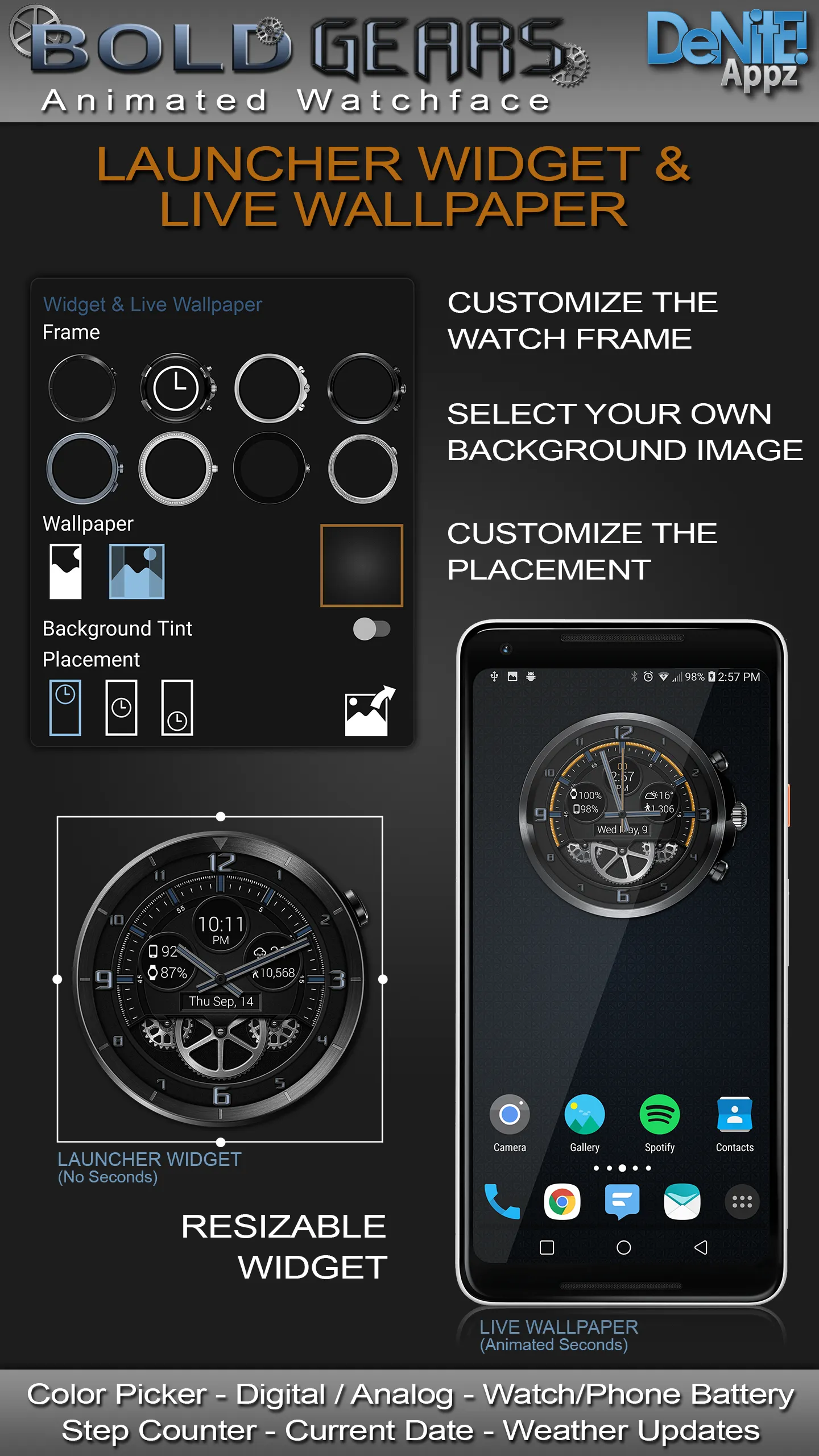 Bold Gears HD Watch Face | Indus Appstore | Screenshot