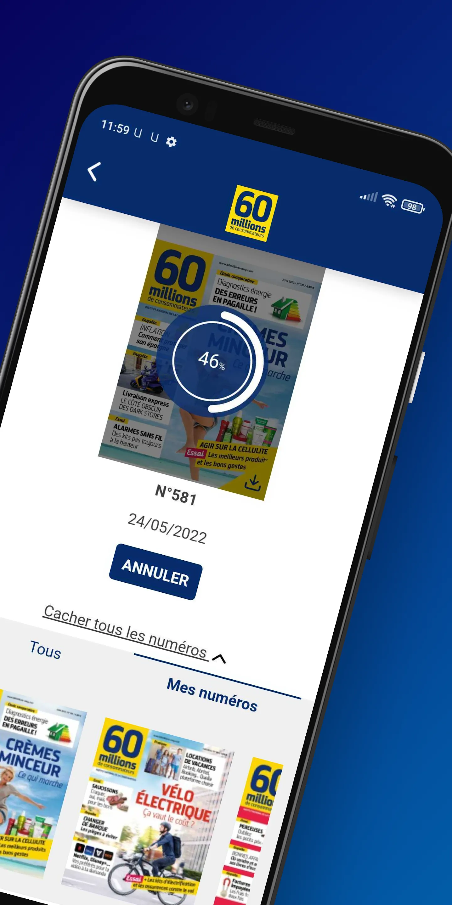 60 millions de consommateurs | Indus Appstore | Screenshot