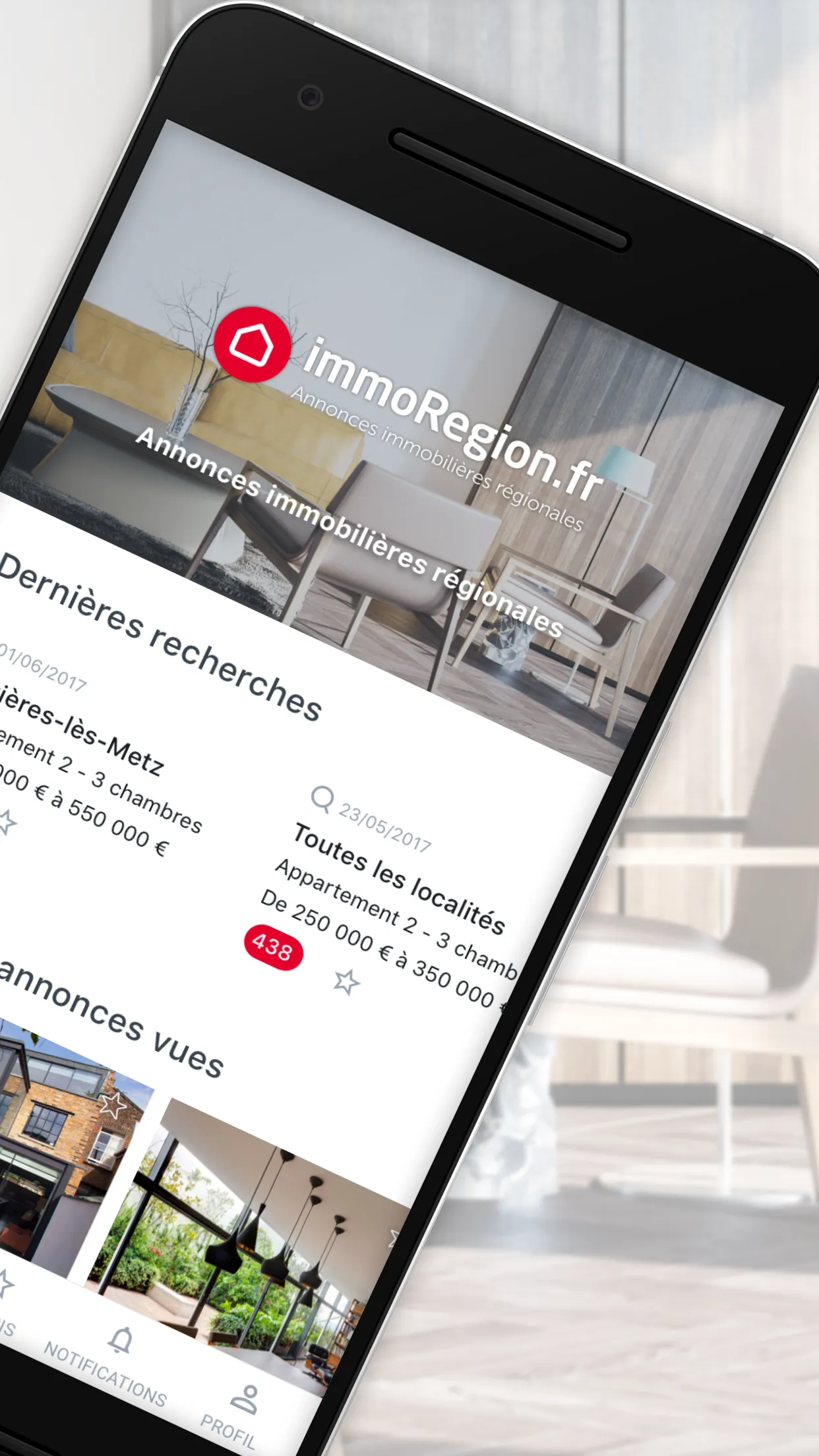 immoRegion Immobilier Régional | Indus Appstore | Screenshot