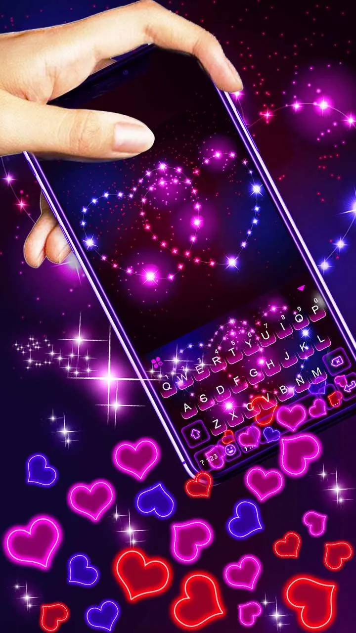 Neon Hearts Gravity Keyboard T | Indus Appstore | Screenshot