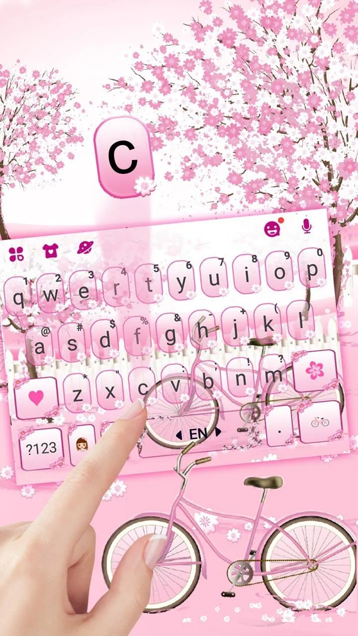 Sakura Bicycle Keyboard Theme | Indus Appstore | Screenshot