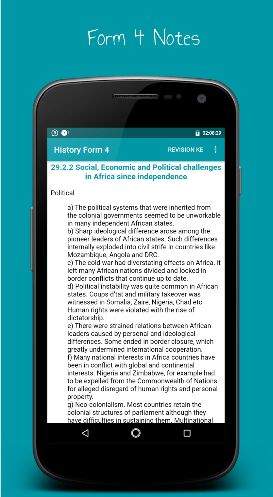 History Notes & Papers Form1-4 | Indus Appstore | Screenshot