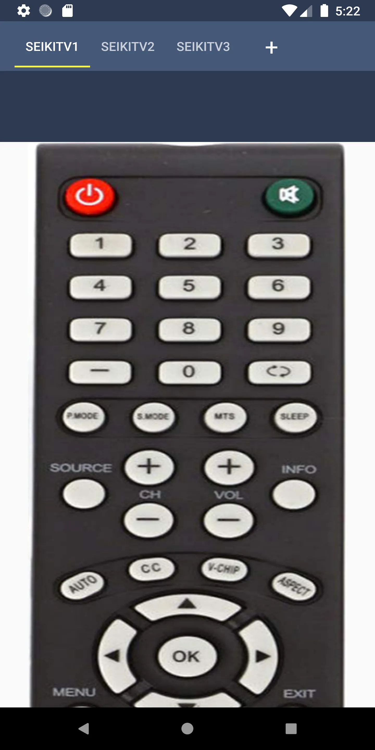 Seiki TV Remote Control | Indus Appstore | Screenshot