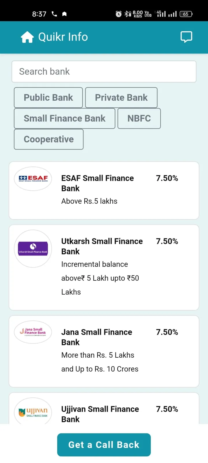 FD Interest Rates & Calculator | Indus Appstore | Screenshot