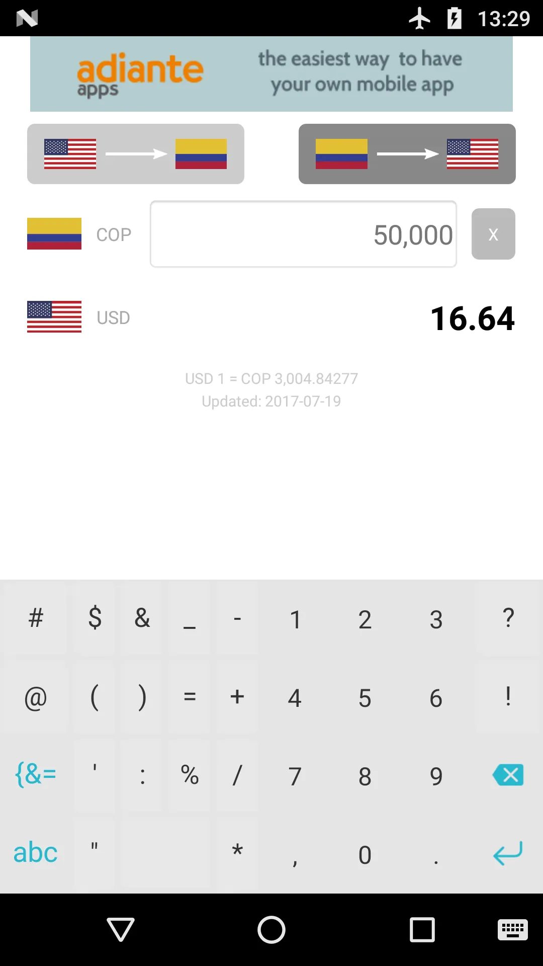 Dollar to Colombian Peso | Indus Appstore | Screenshot