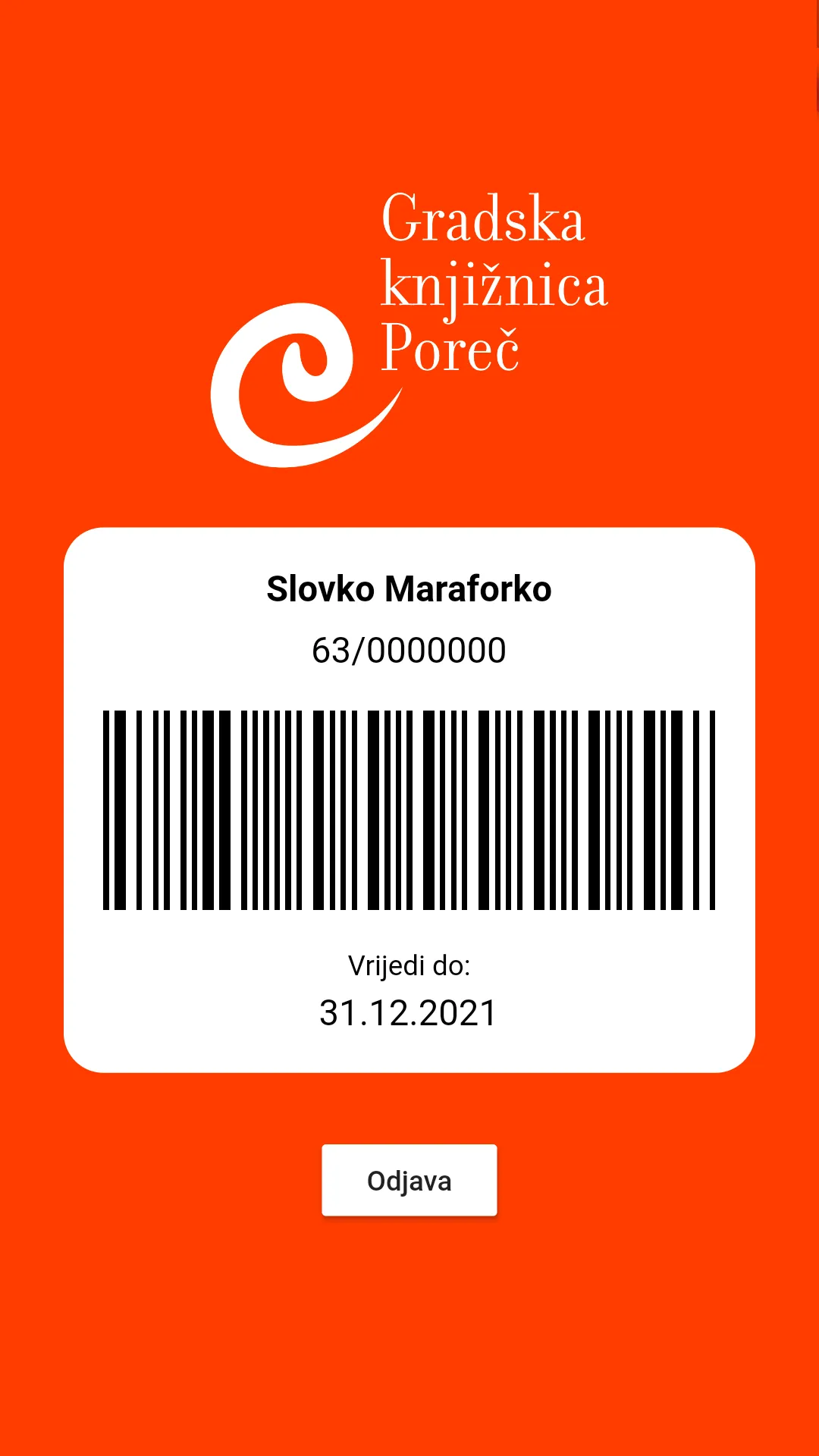 Porec Library - eLibraryCard | Indus Appstore | Screenshot