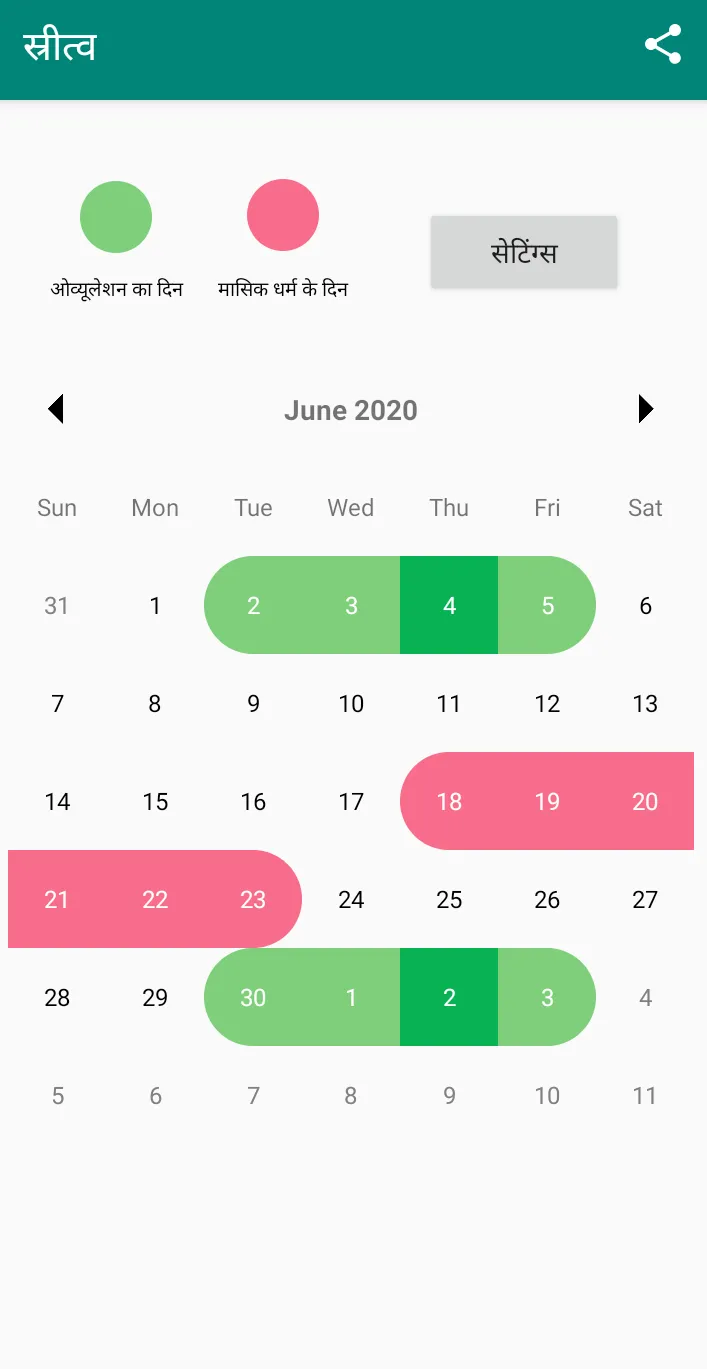 स्रीत्व Ovulation, Period trac | Indus Appstore | Screenshot