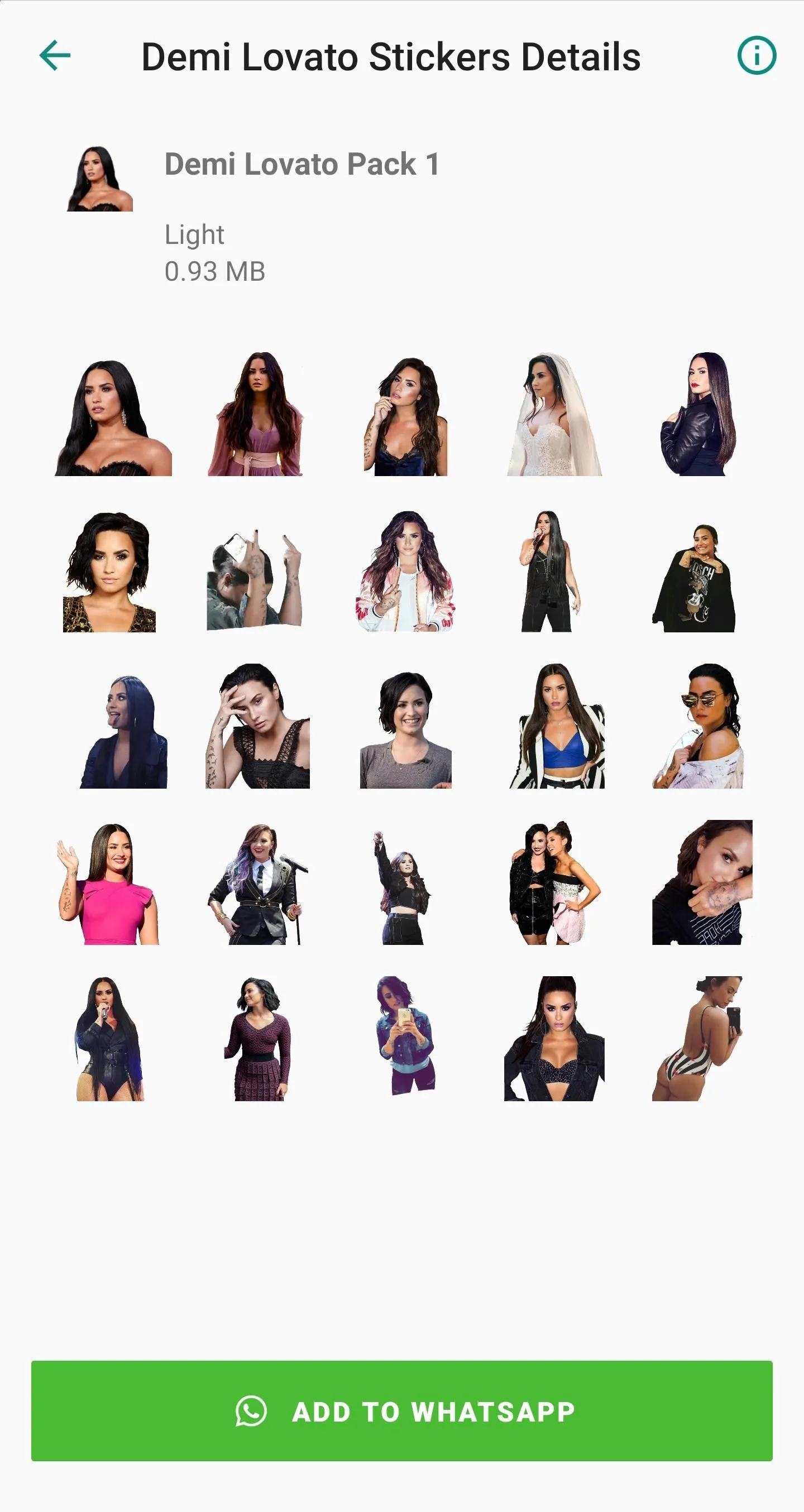 Demi Lovato Stickers App on WA | Indus Appstore | Screenshot