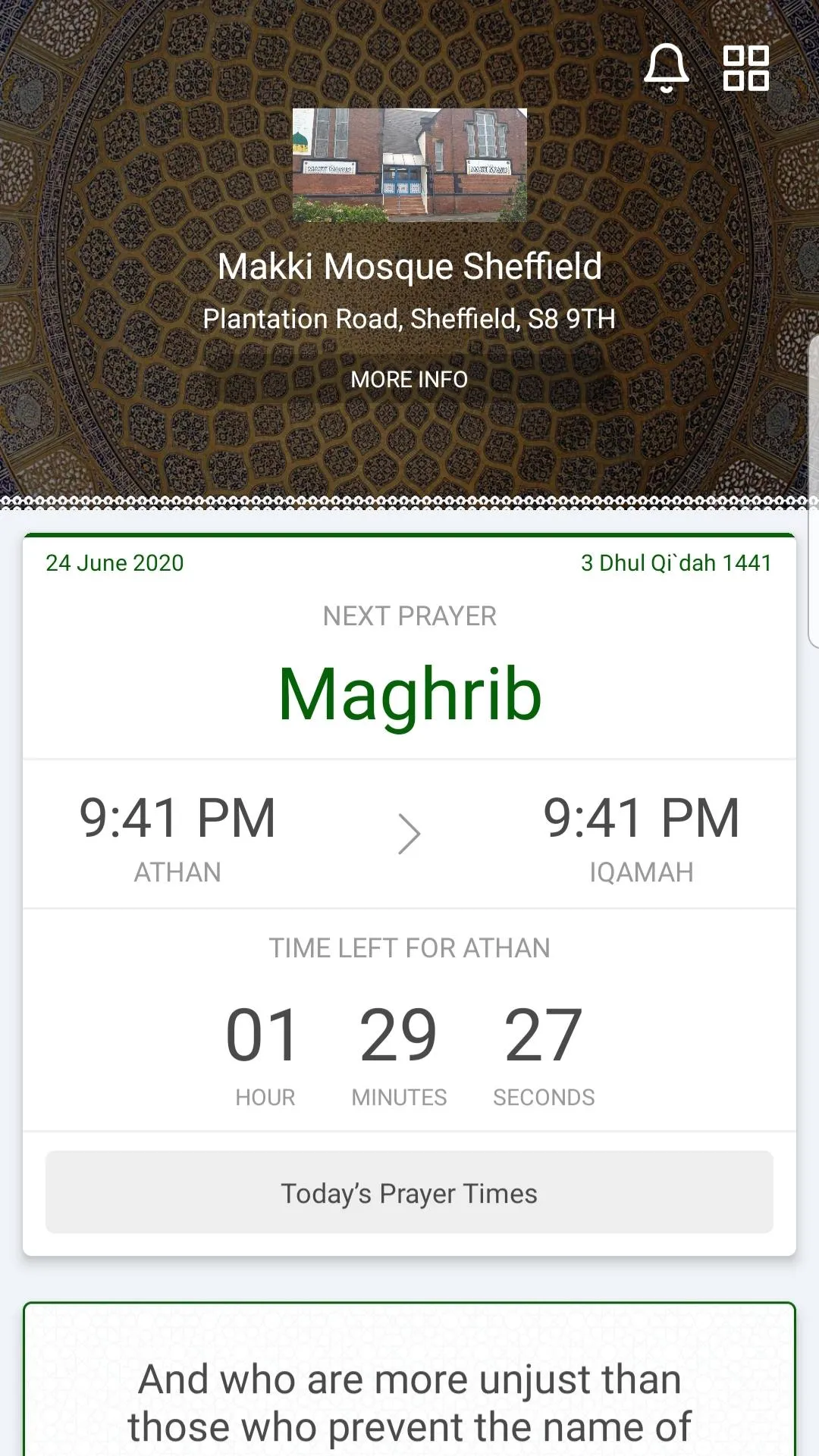 MAKKI MOSQUE SHEFFIELD | Indus Appstore | Screenshot