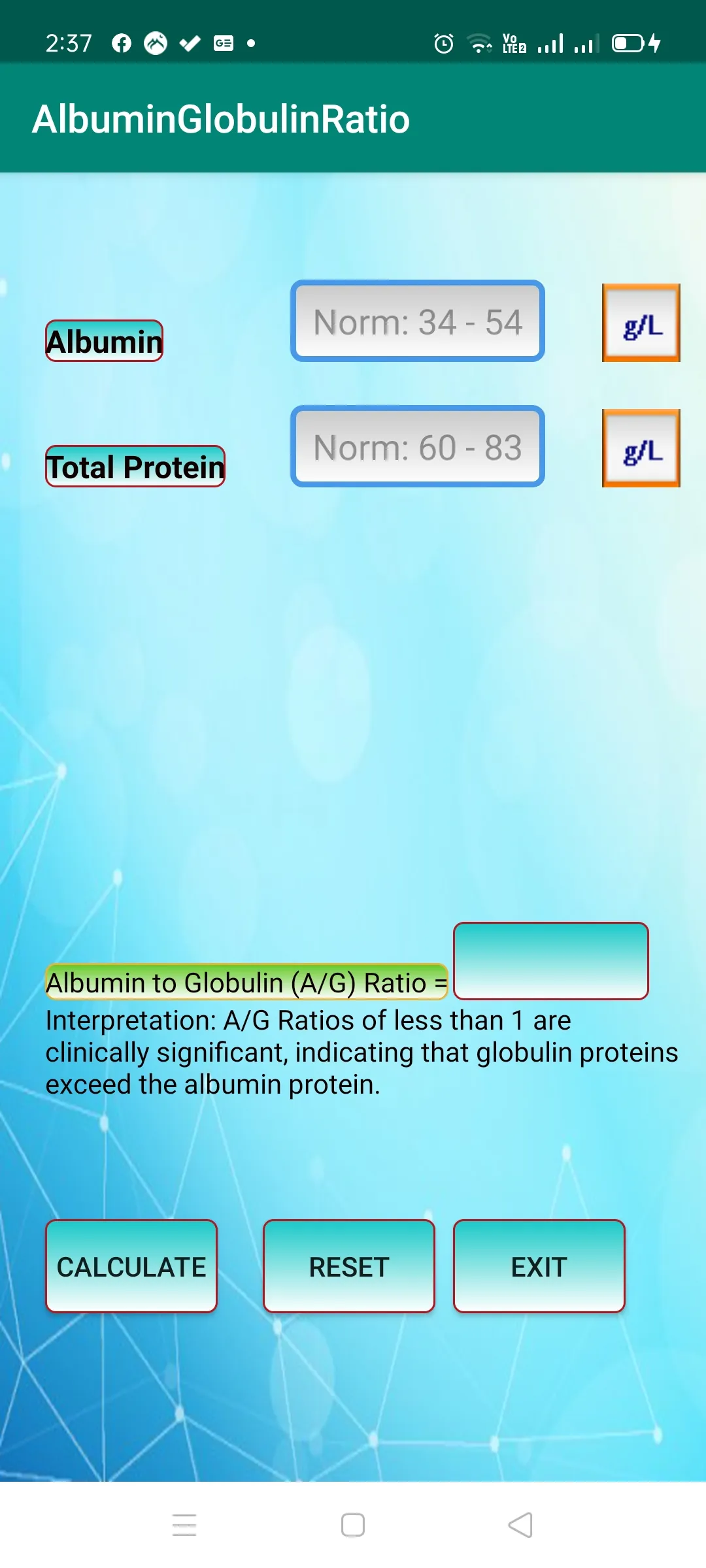 AlbuminGlobulinRatio | Indus Appstore | Screenshot