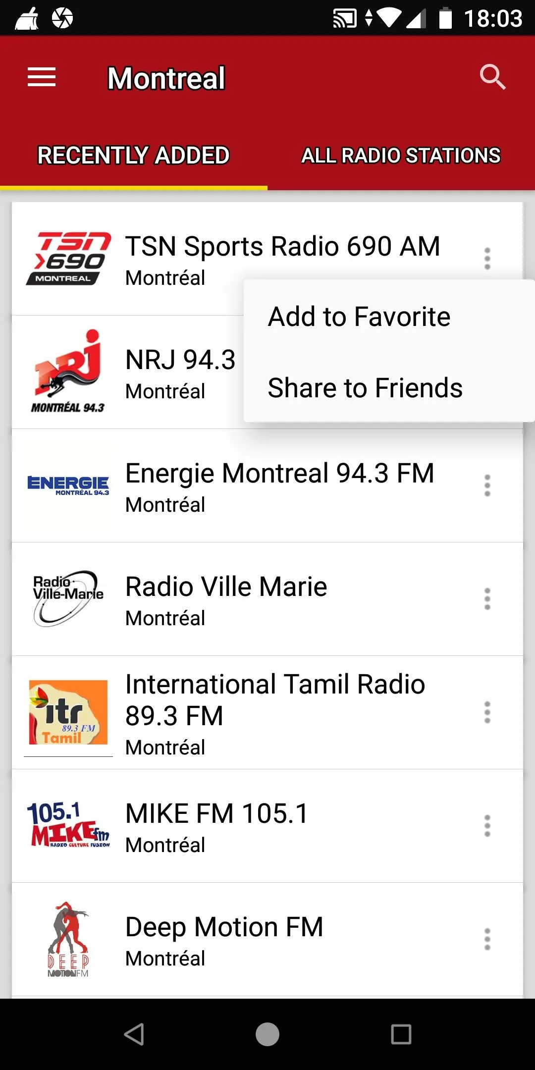 Montreal Radio Stations | Indus Appstore | Screenshot