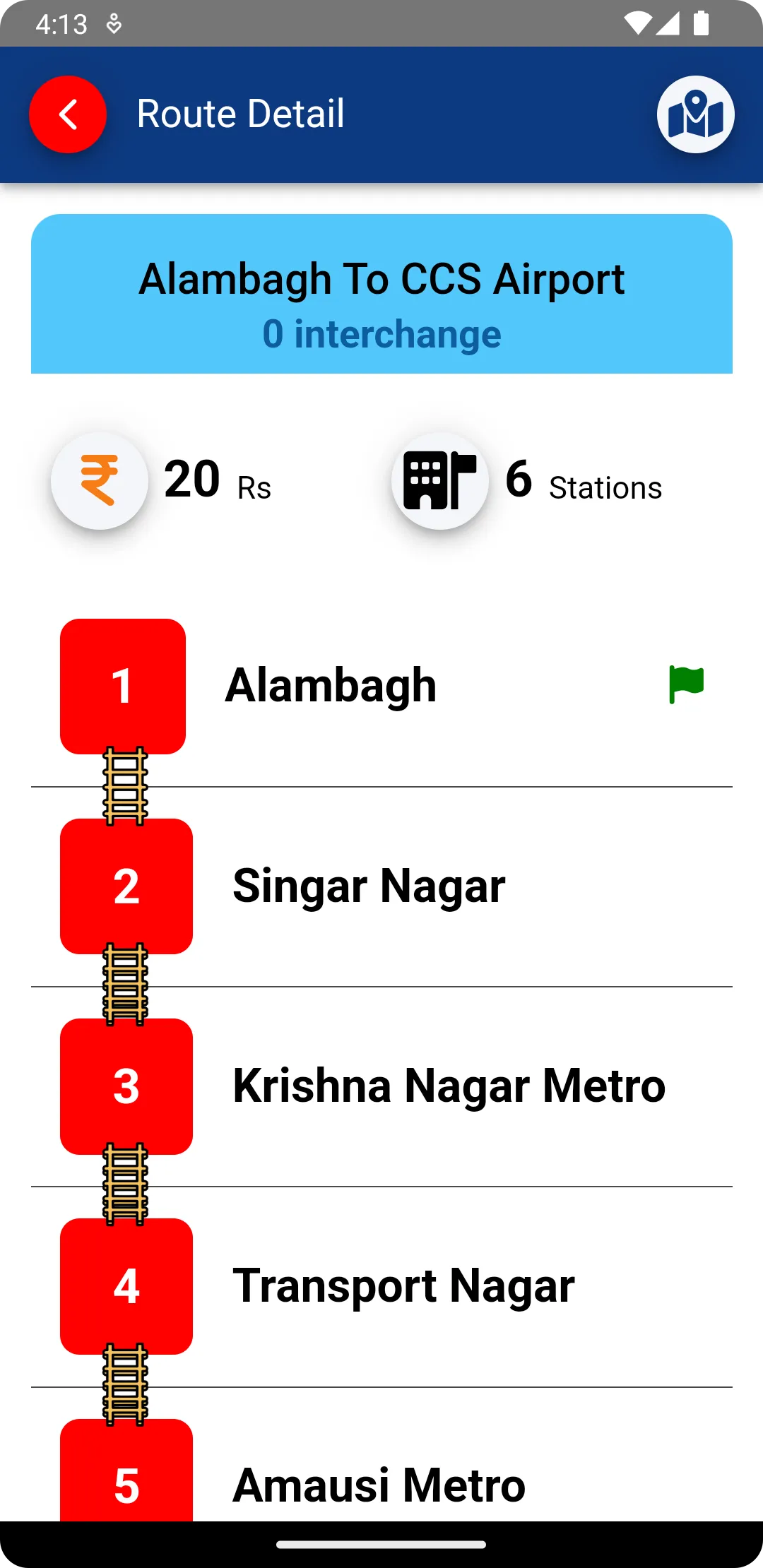 Lucknow Metro App Route Map | Indus Appstore | Screenshot