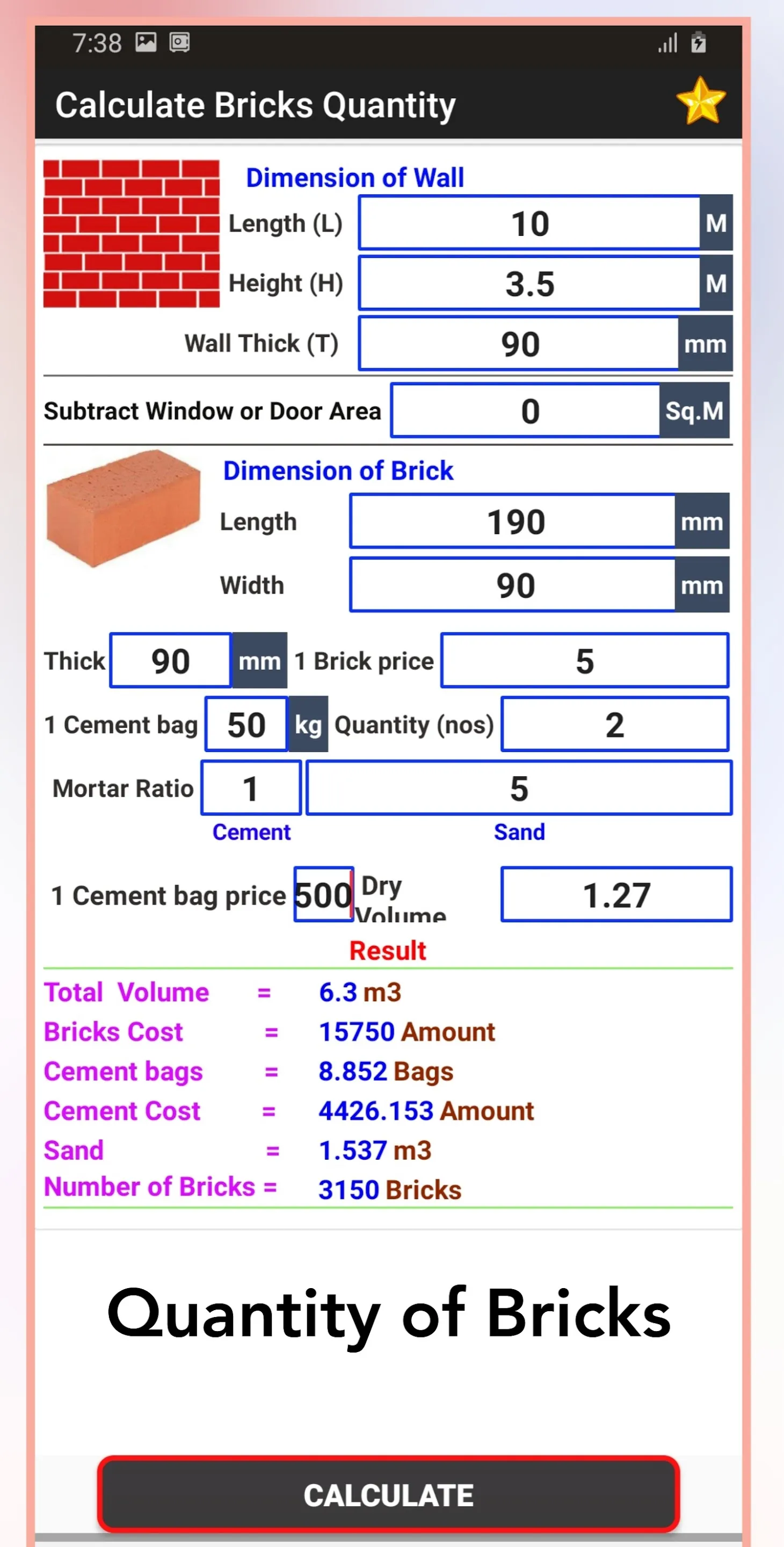 Construction Calculator (Concr | Indus Appstore | Screenshot