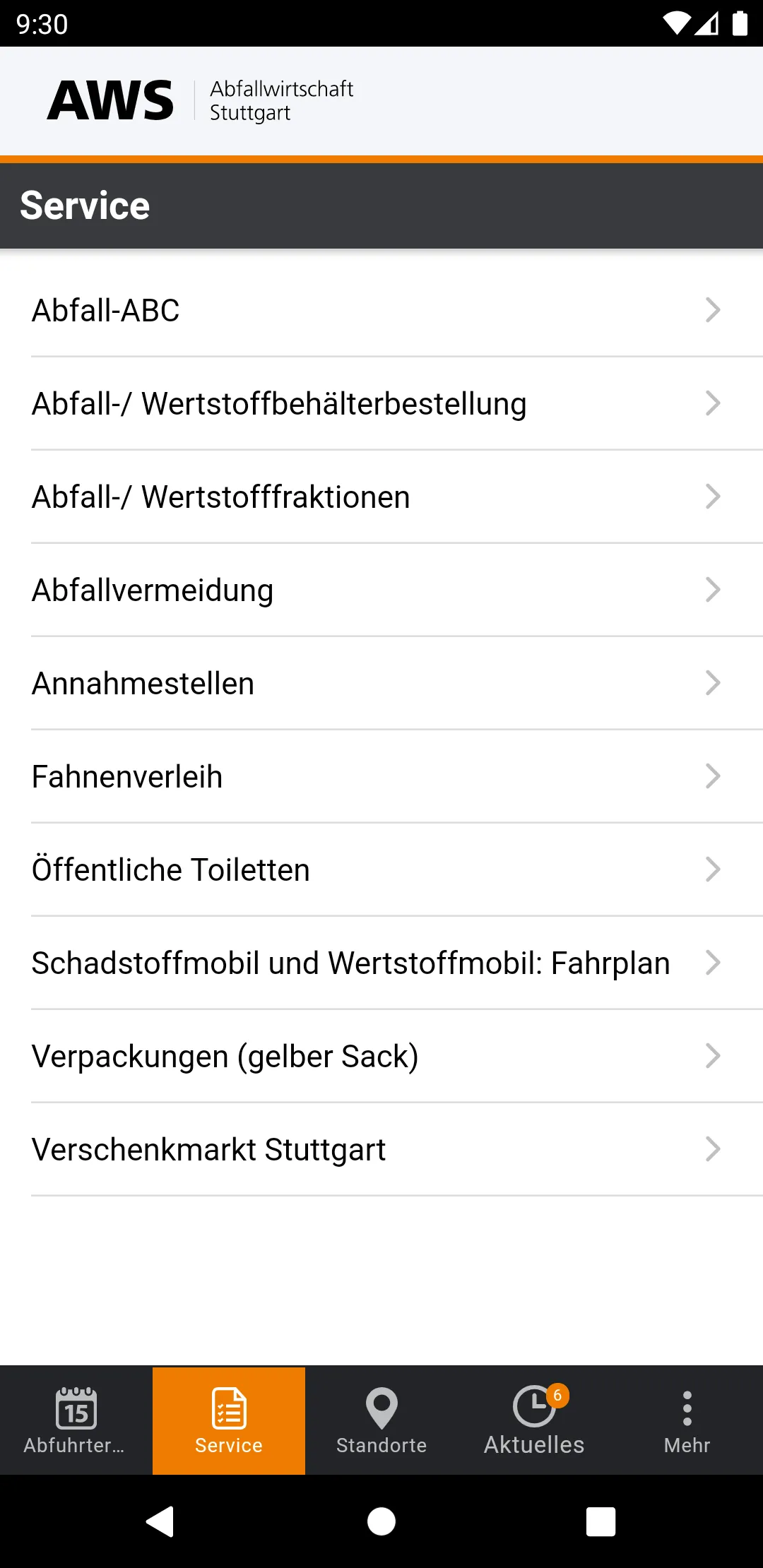 Abfallwirtschaft Stuttgart | Indus Appstore | Screenshot