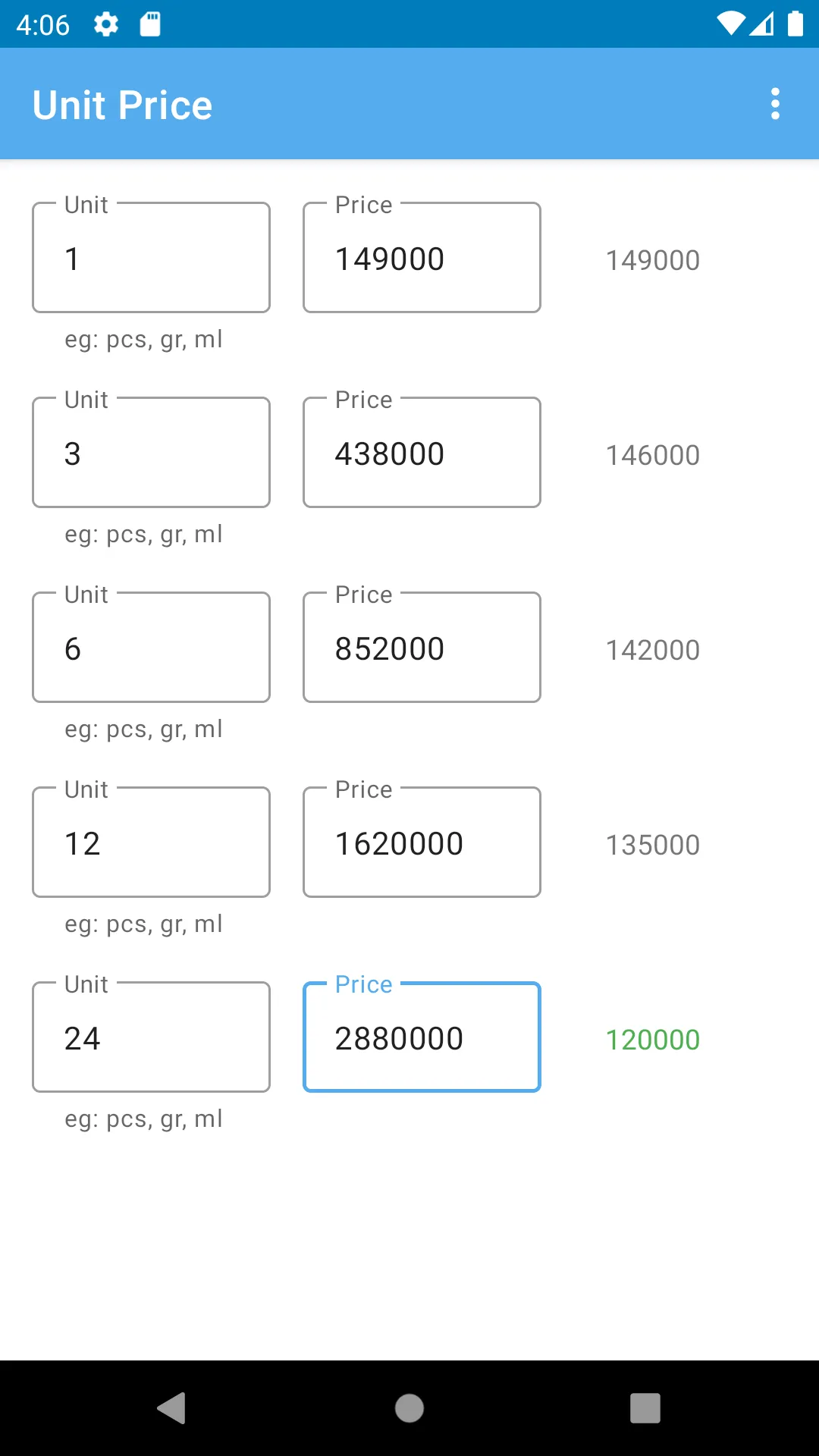 Unit Price | Indus Appstore | Screenshot