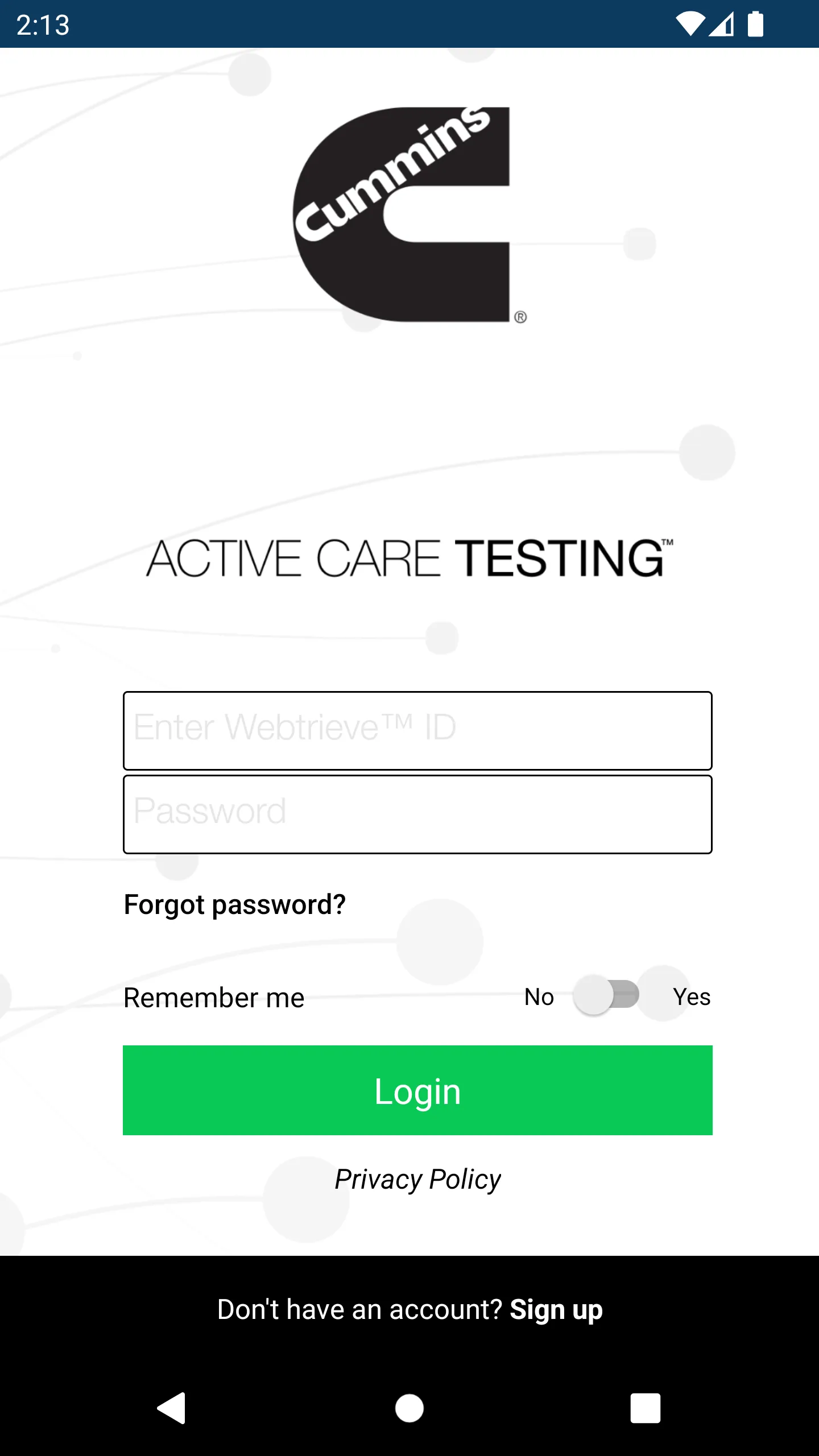 Cummins Active Care Testing | Indus Appstore | Screenshot