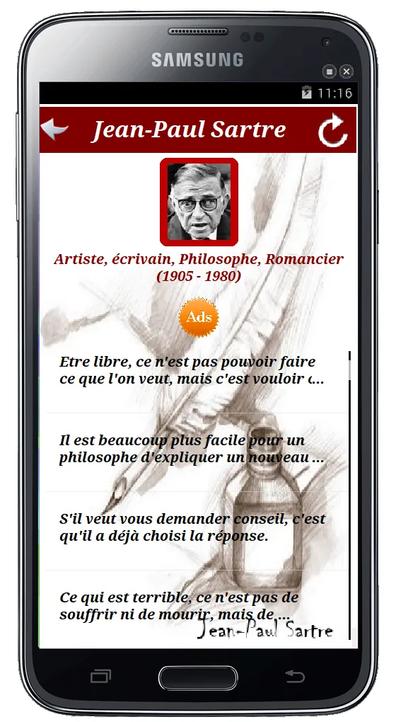 Citation De Jean-Paul Sartre | Indus Appstore | Screenshot